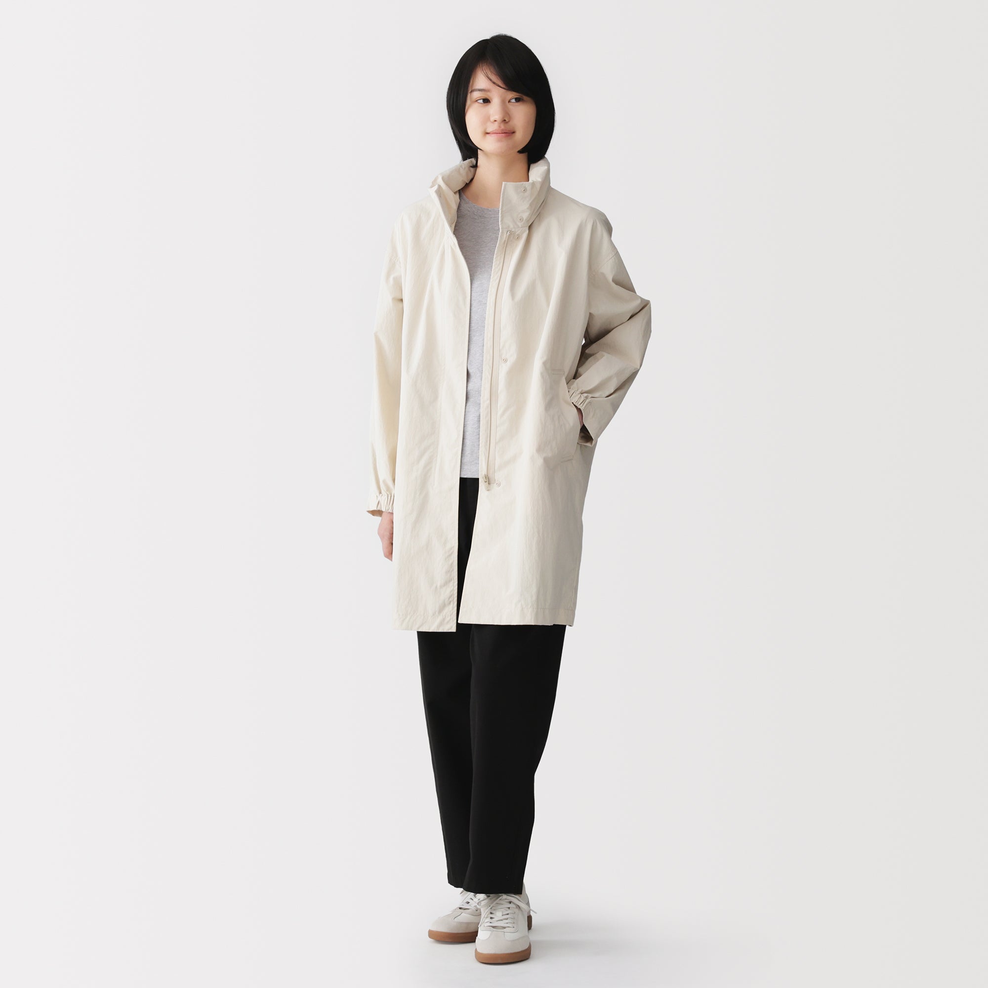 Water Repellent Hooded Long Coat