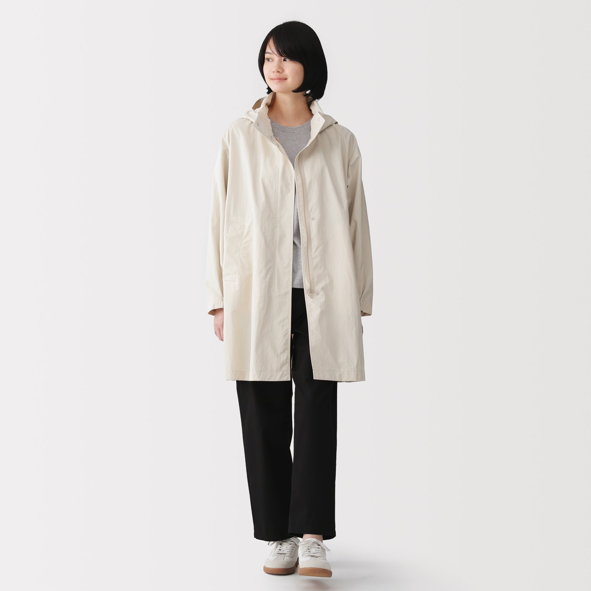 Water Repellent Hooded Long Coat