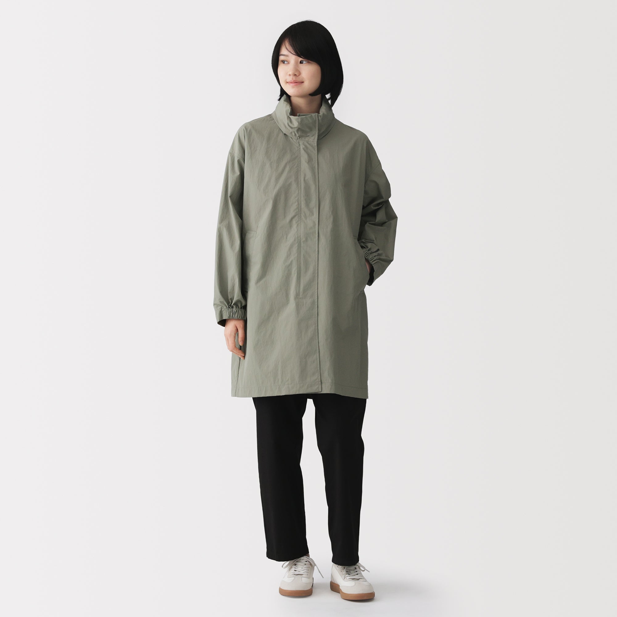 Water Repellent Hooded Long Coat