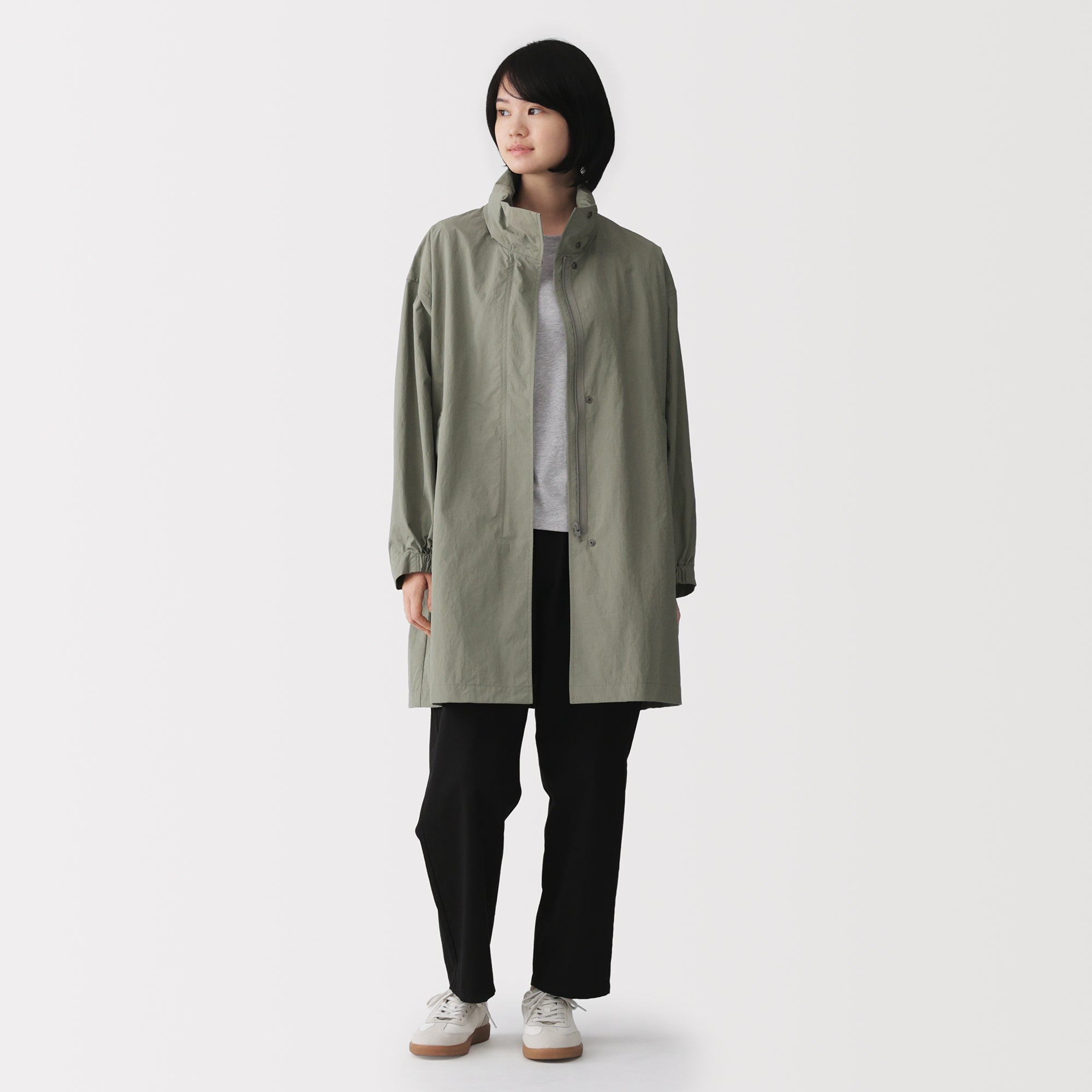 Water Repellent Hooded Long Coat