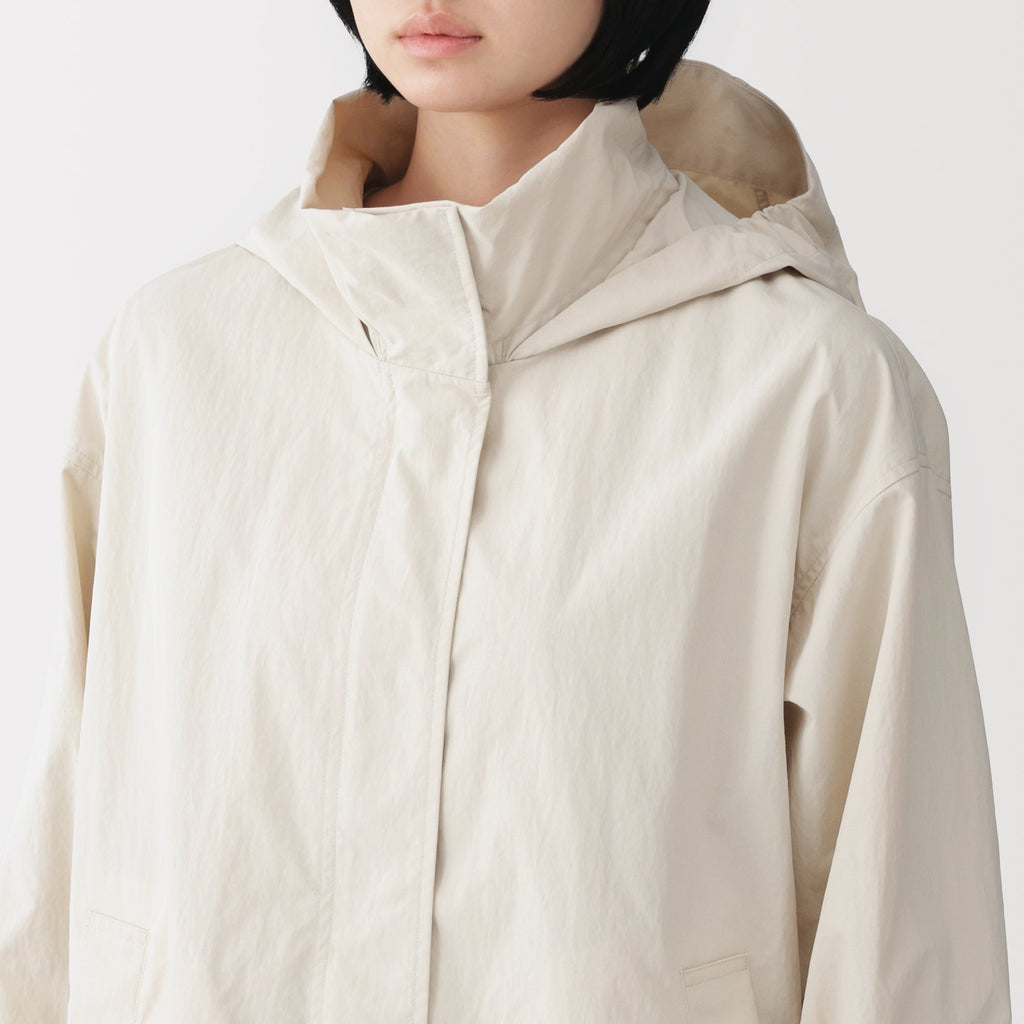 Water Repellent Hooded Long Coat