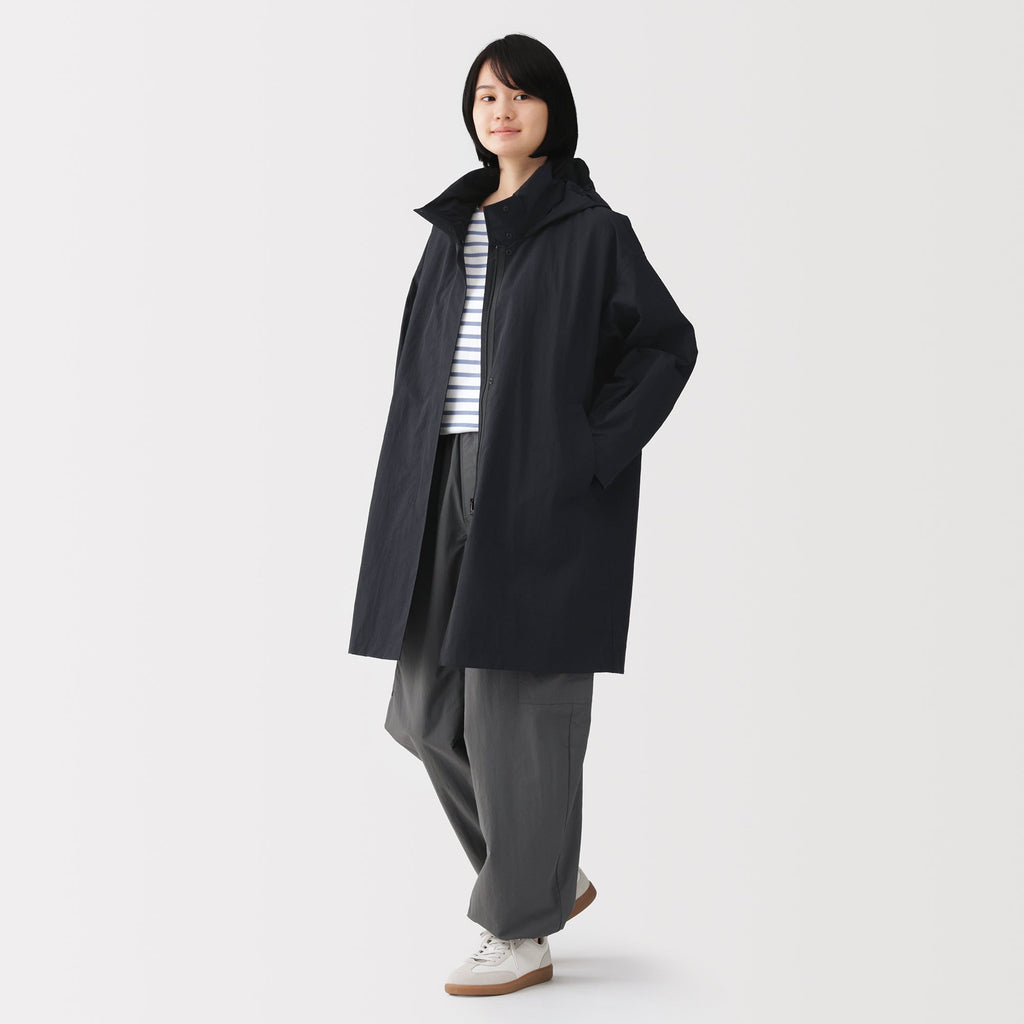 Water Repellent Hooded Long Coat