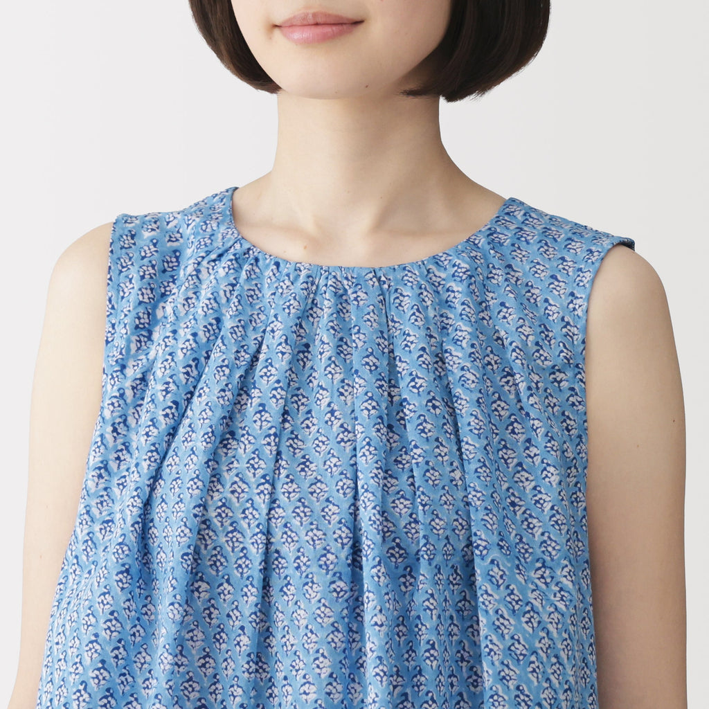 Block Print Sleeveless Blouse