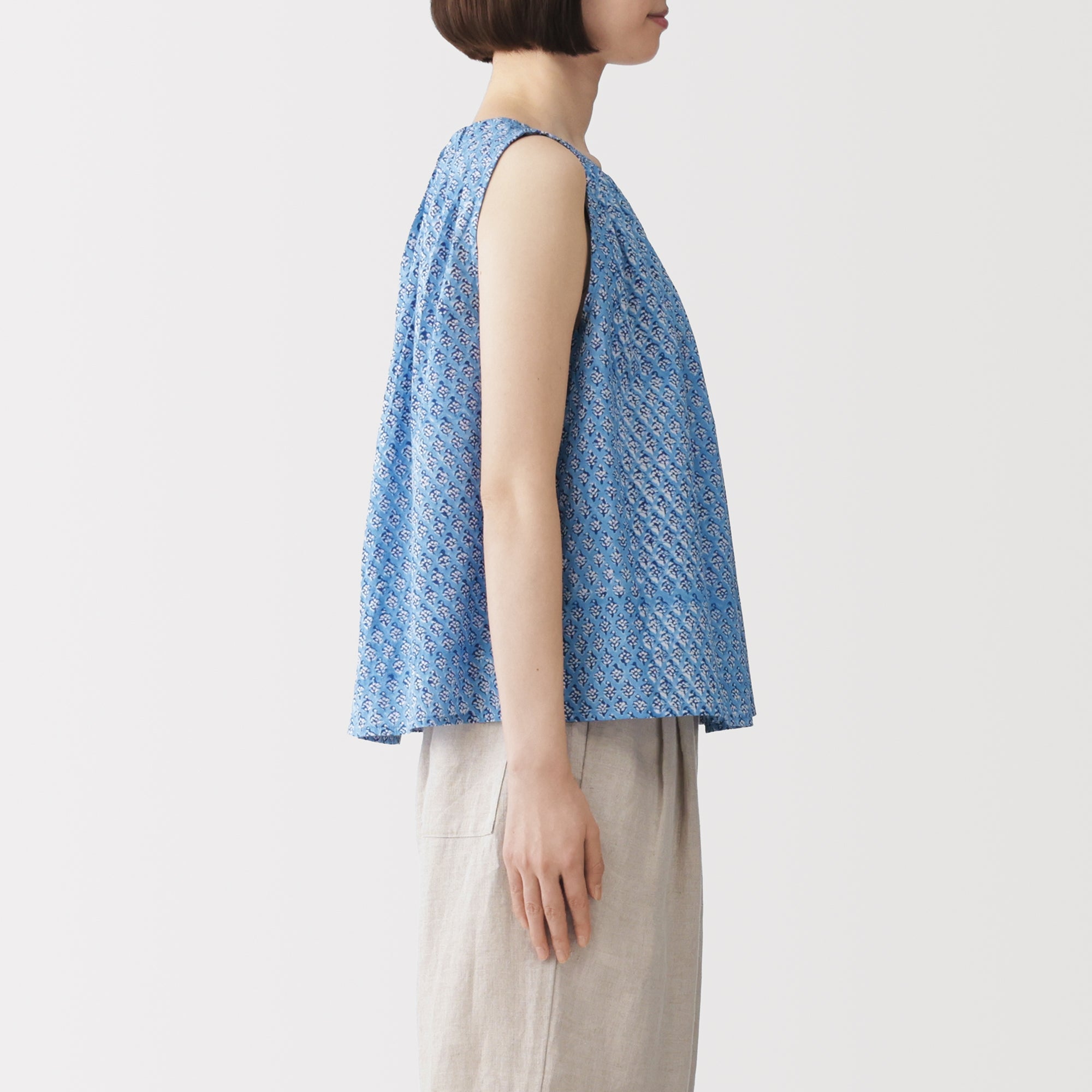 Block Print Sleeveless Blouse