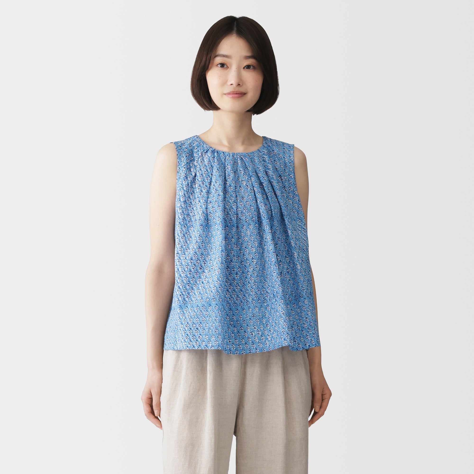 Block Print Sleeveless Blouse
