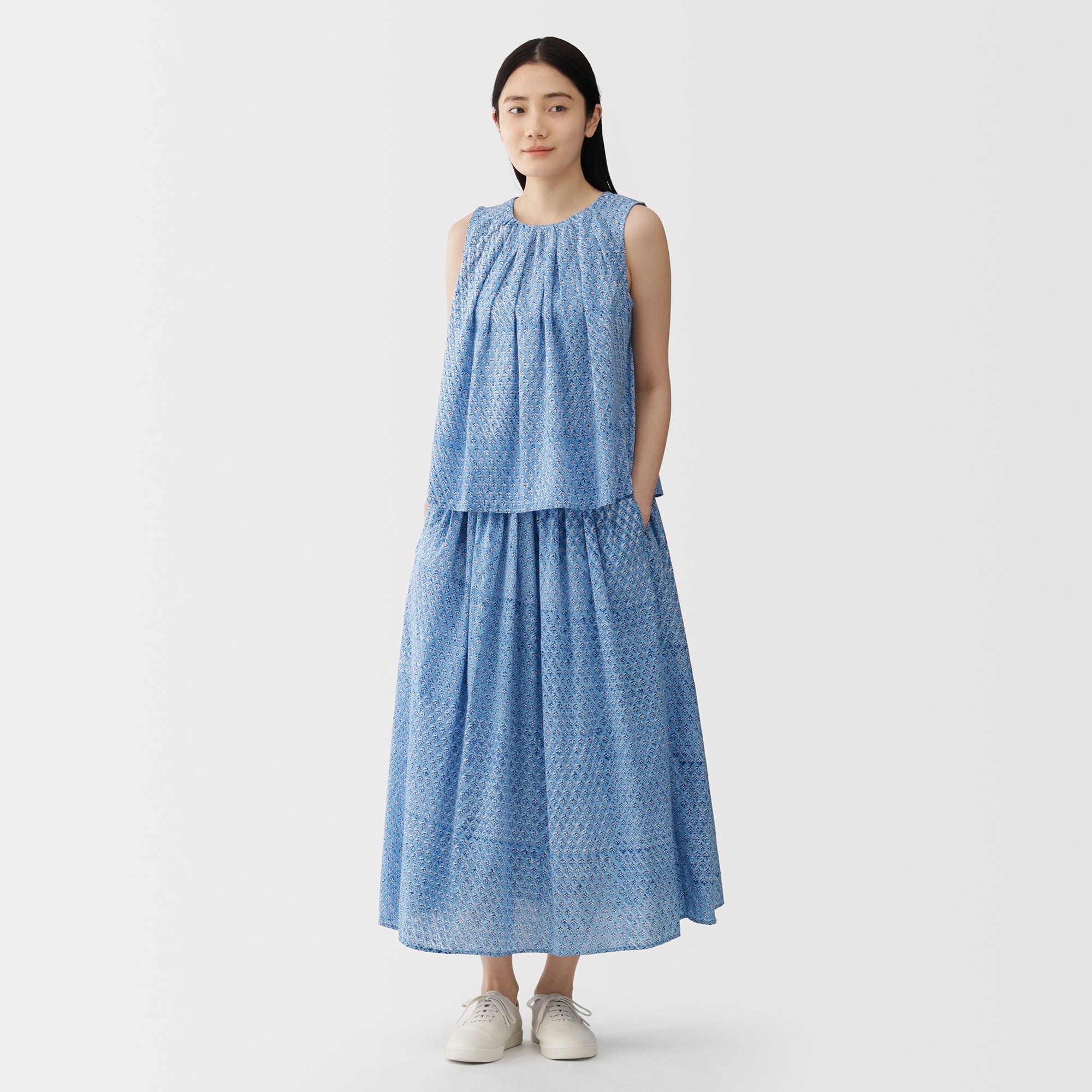 Block Print Gathered Skirt
