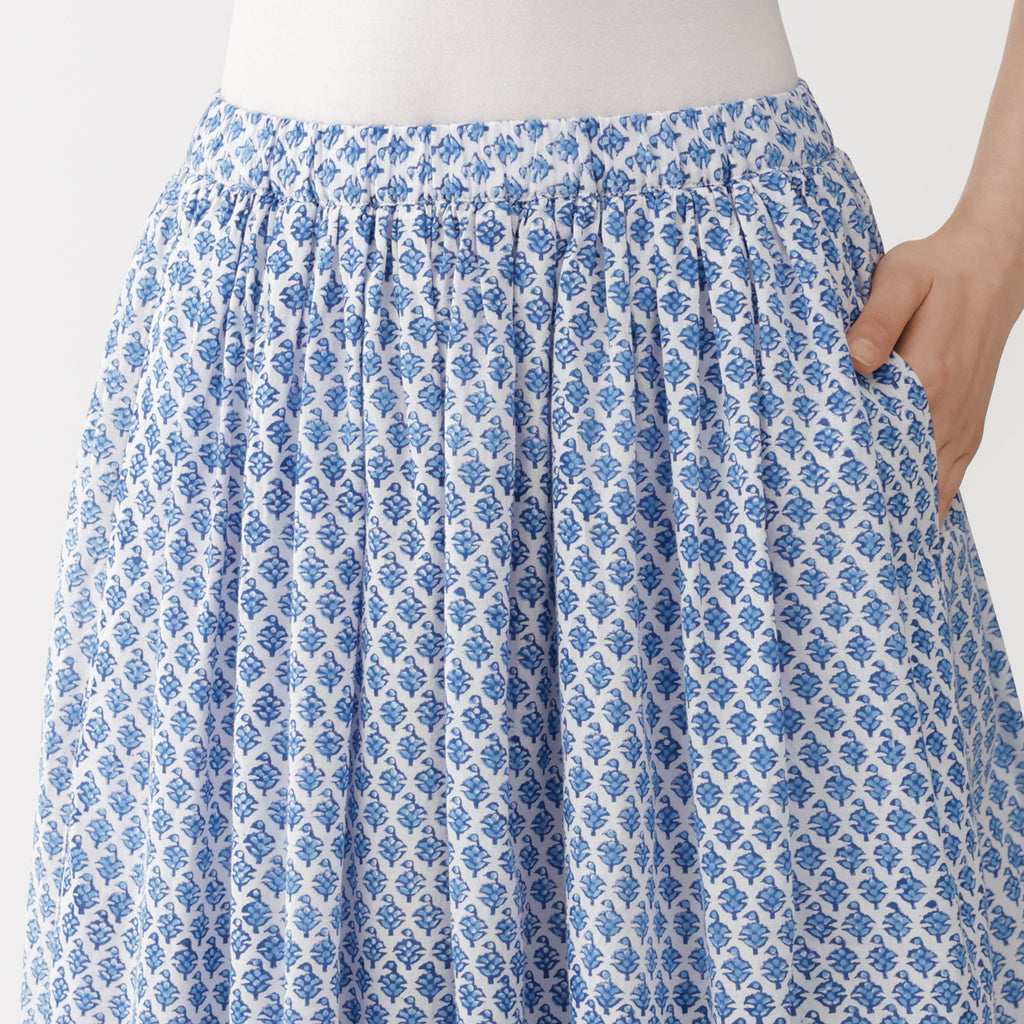 Block Print Gathered Skirt