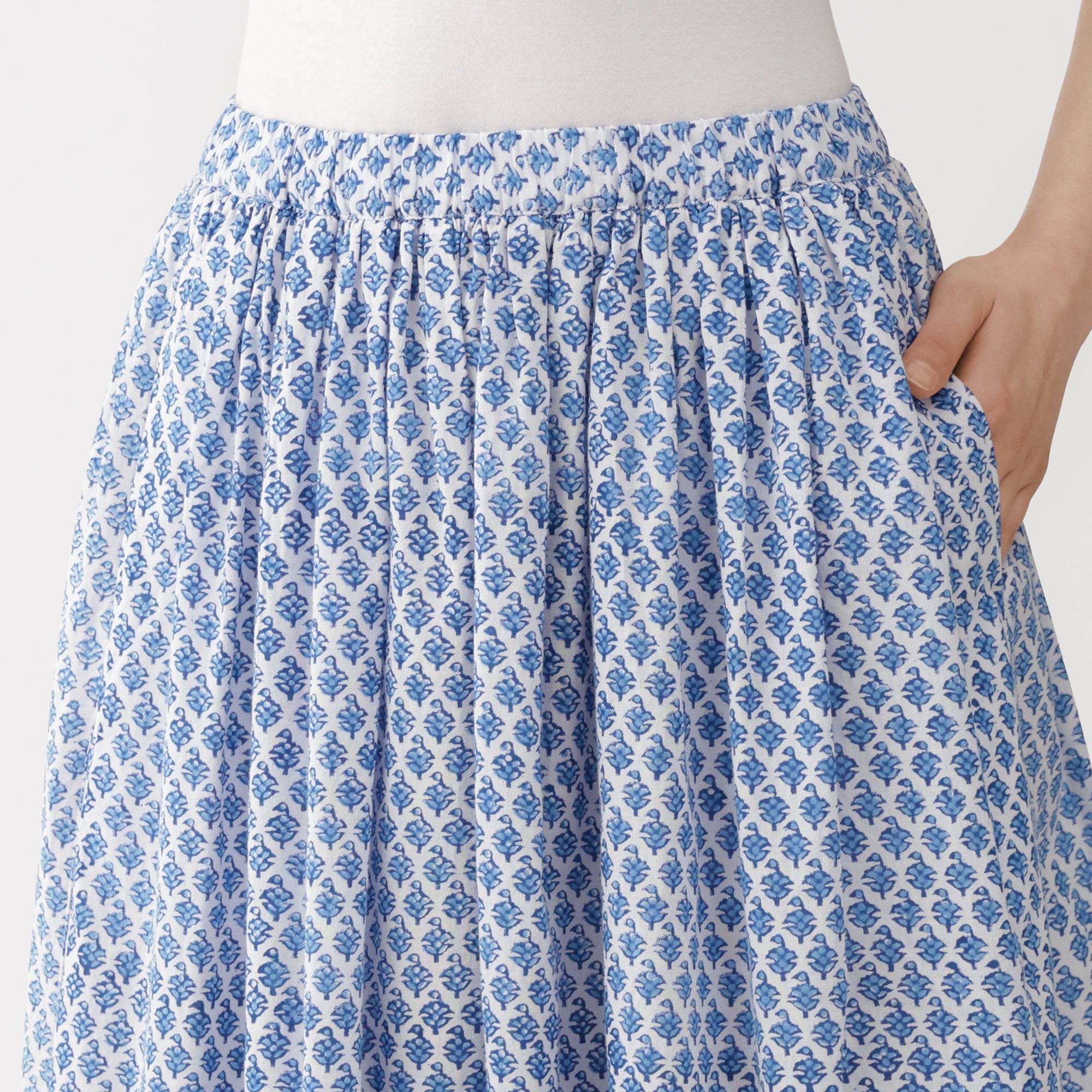 Block Print Gathered Skirt