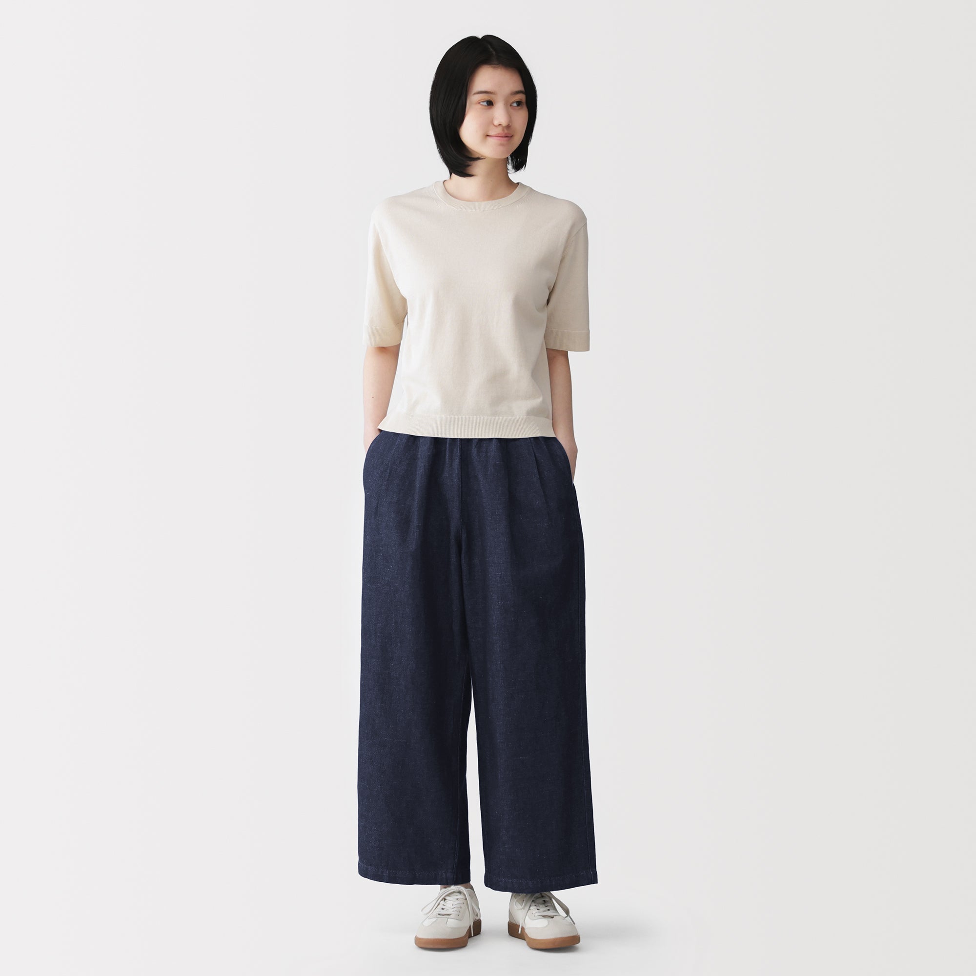 Cotton Linen Denim Easy Pants