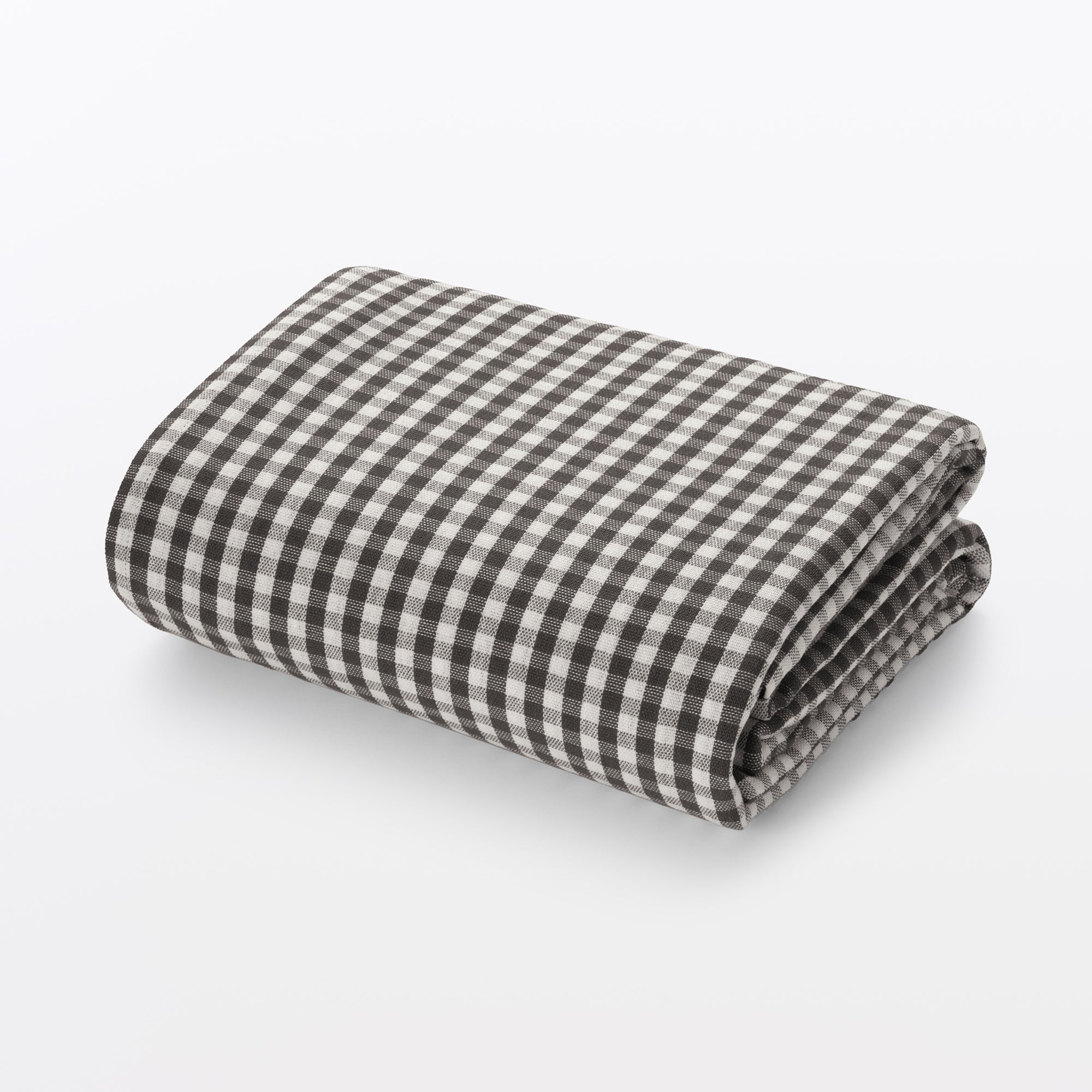Indian Cotton Tablecloth - Off-white x Charcoal Gray