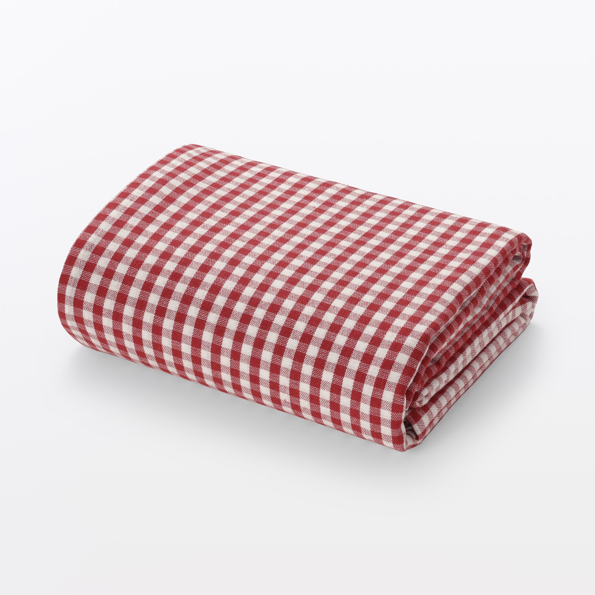 Indian Cotton Tablecloth - Off-white x Red