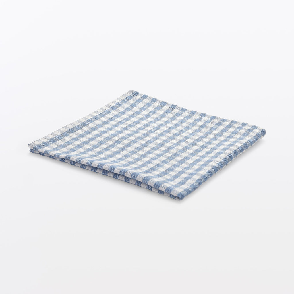 Indian Cotton Napkin - Off-white x Blue
