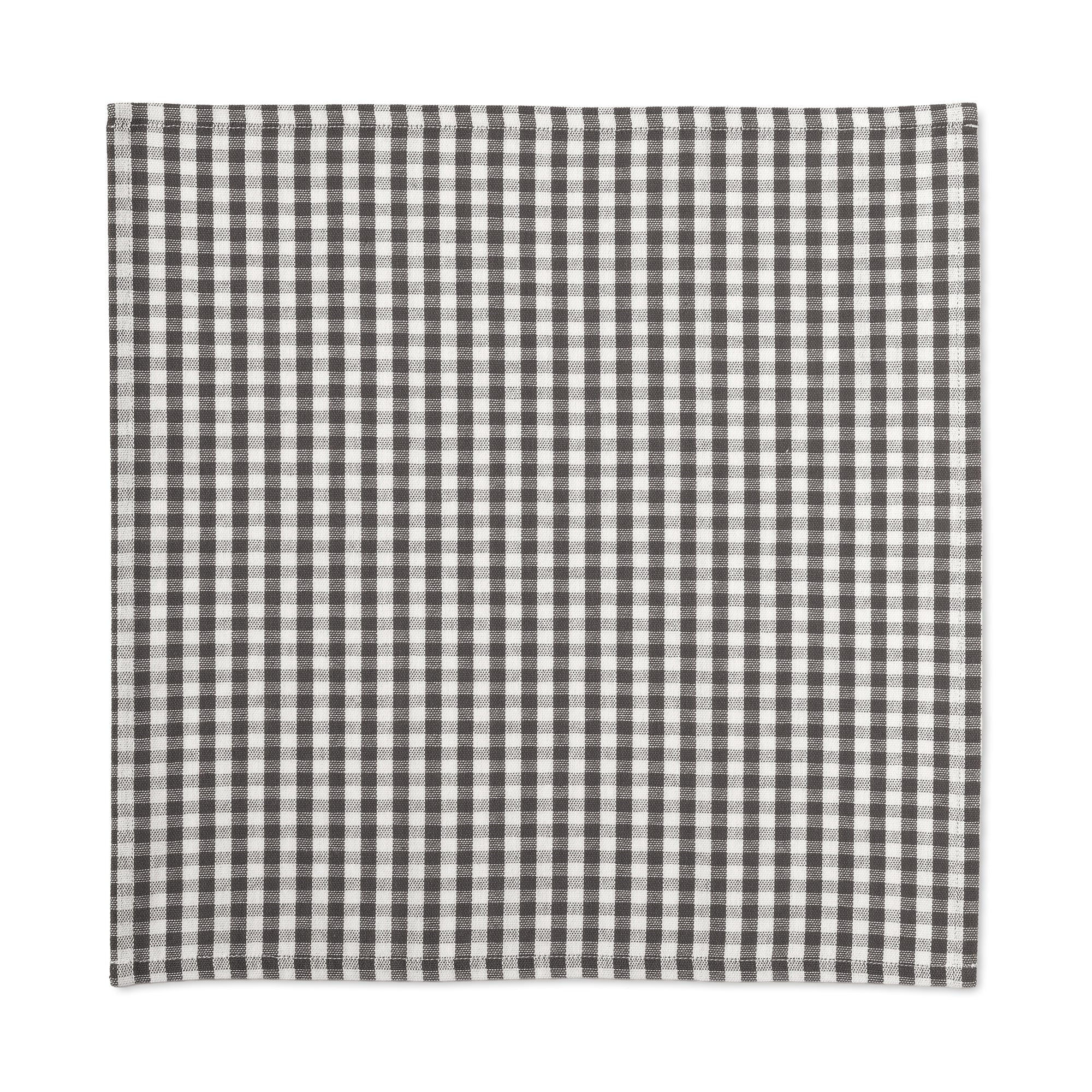 Indian Cotton Napkin - Off-white x Charcoal Gray