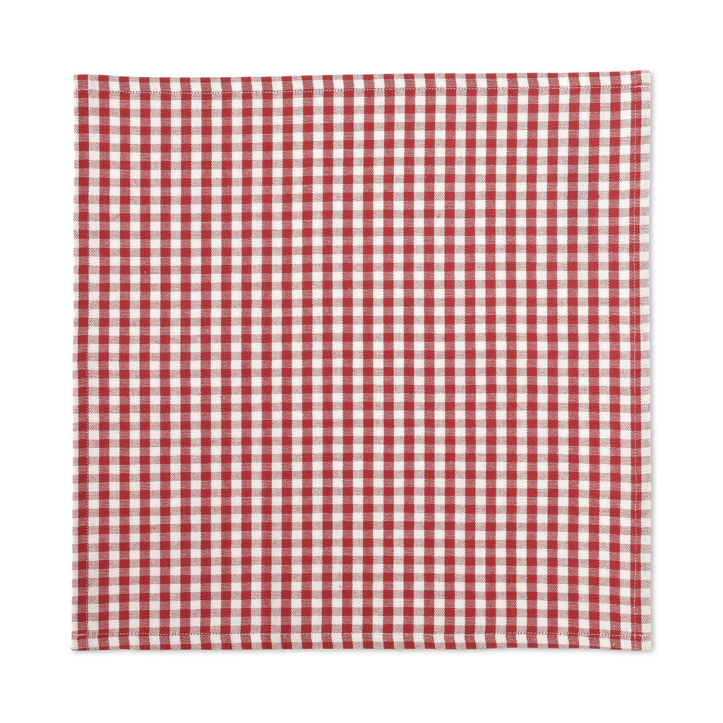 Indian Cotton Napkin - Off-white x Red