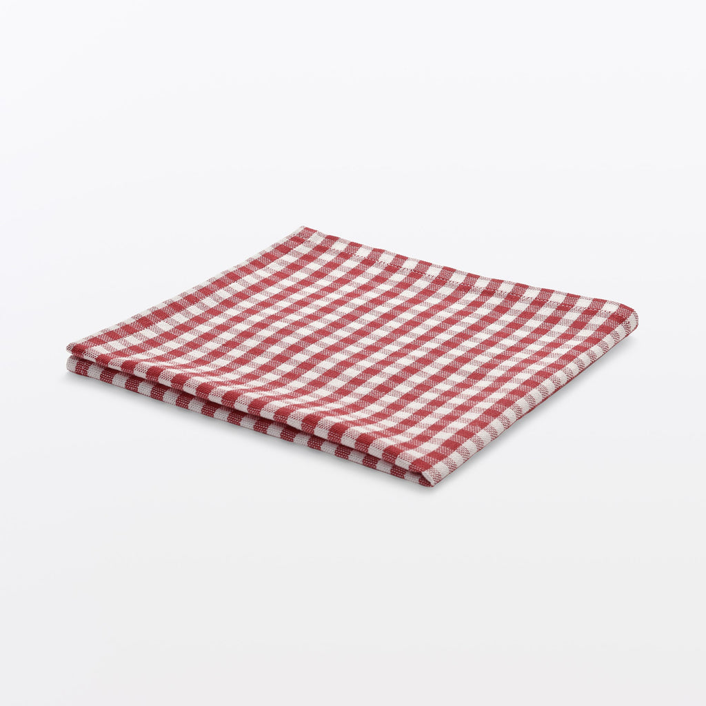 Indian Cotton Napkin - Off-white x Red