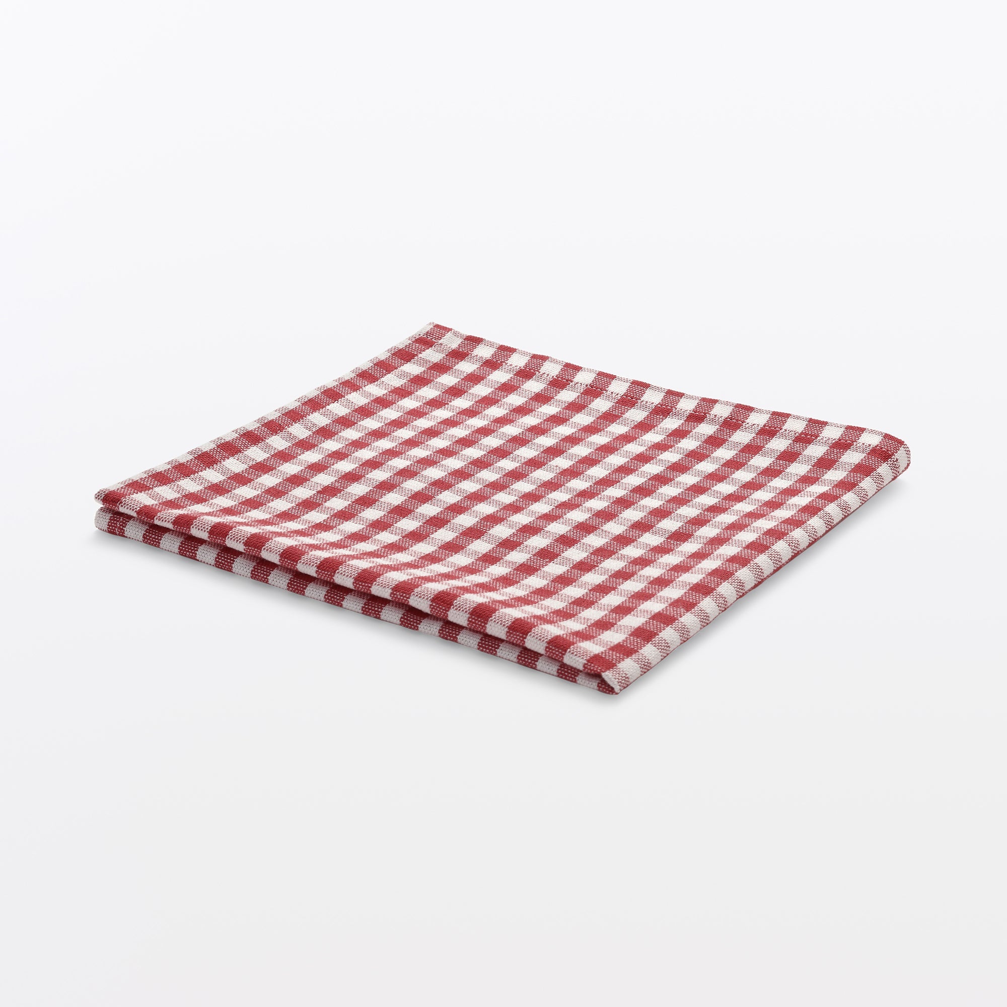 Indian Cotton Napkin - Off-white x Red
