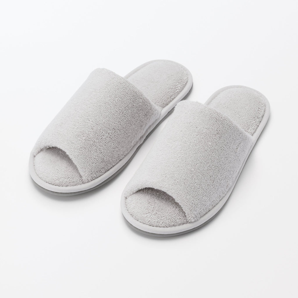 Cotton Pile Open Toe Slippers