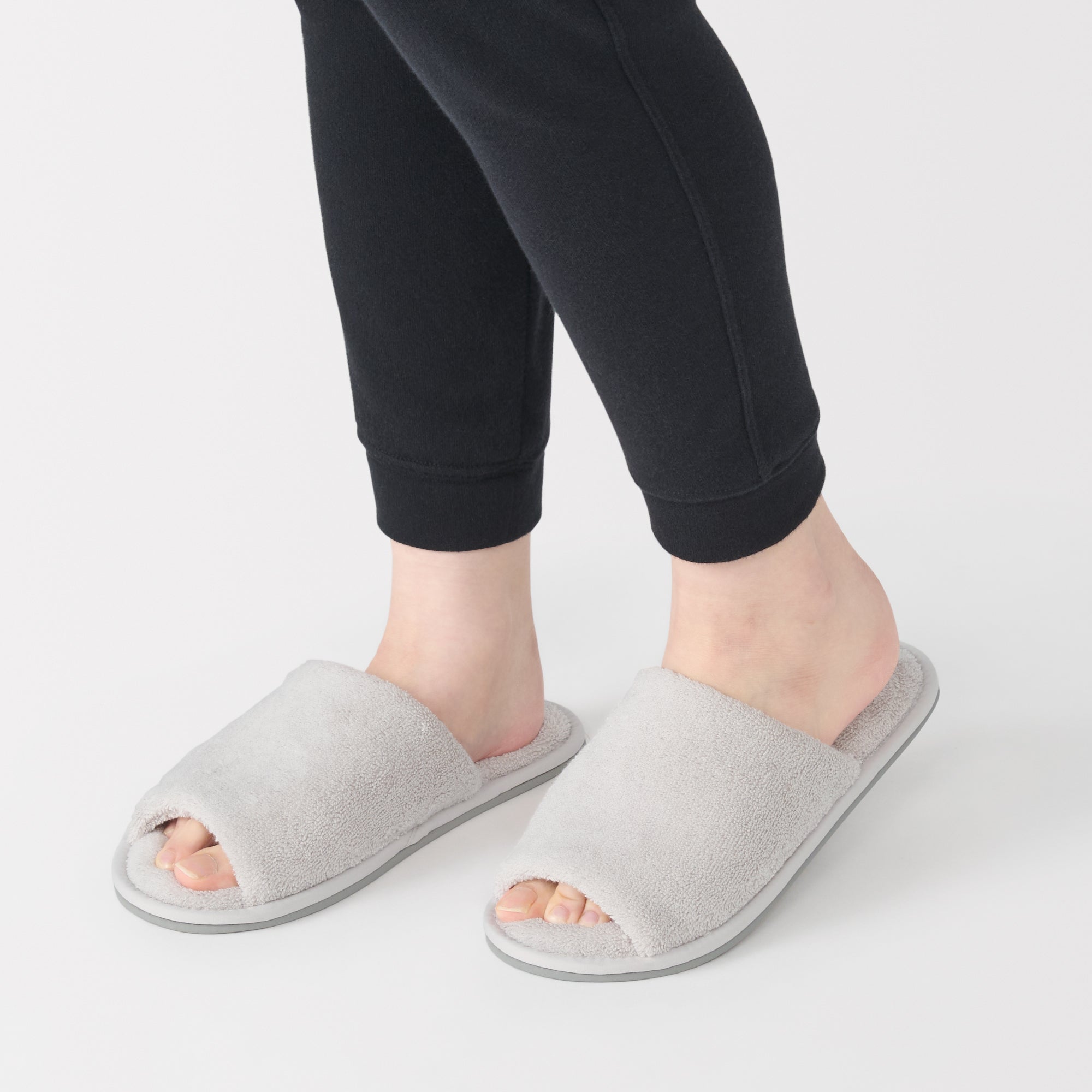 Cotton Pile Open Toe Slippers