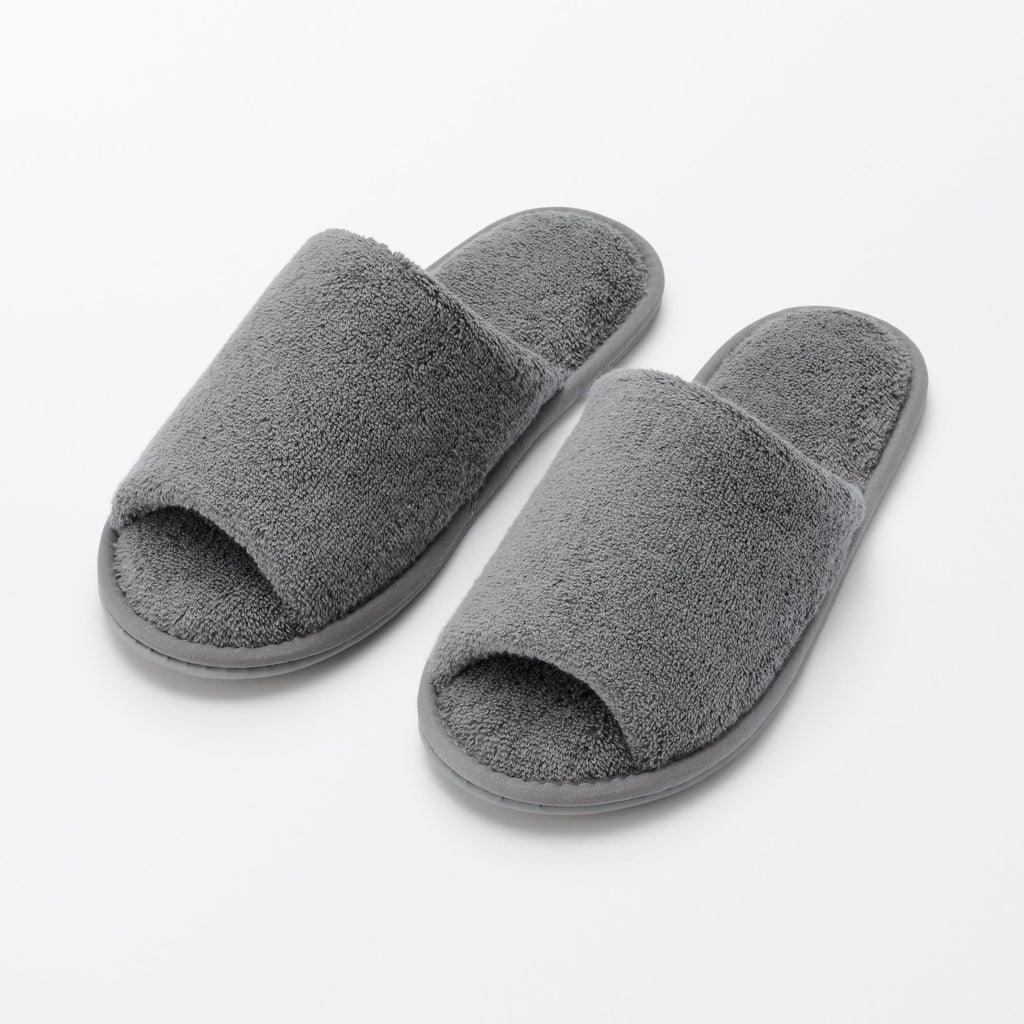 Cotton Pile Open Toe Slippers