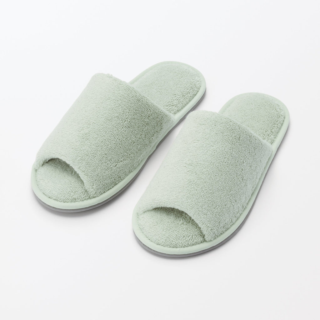 Cotton Pile Open Toe Slippers