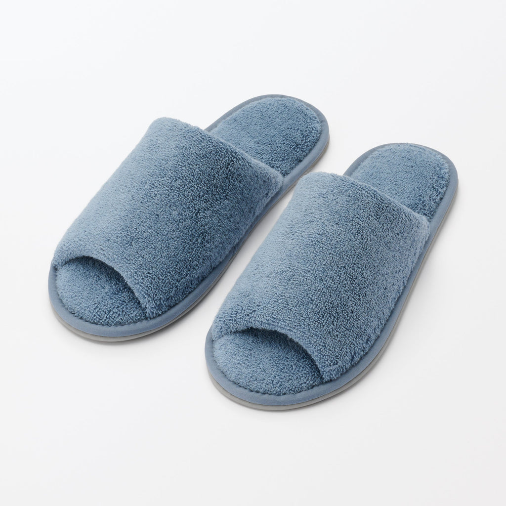 Cotton Pile Open Toe Slippers