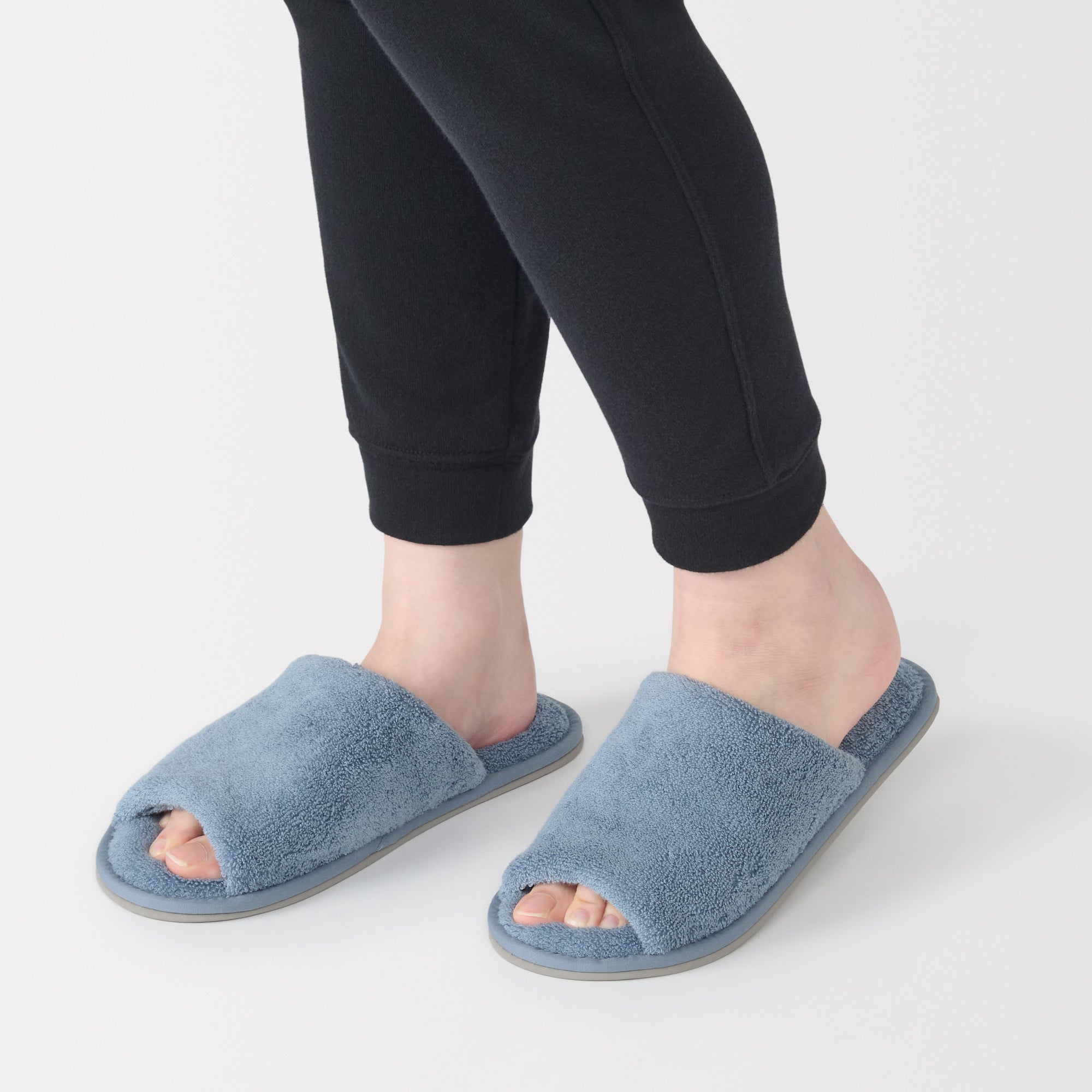 Cotton Pile Open Toe Slippers
