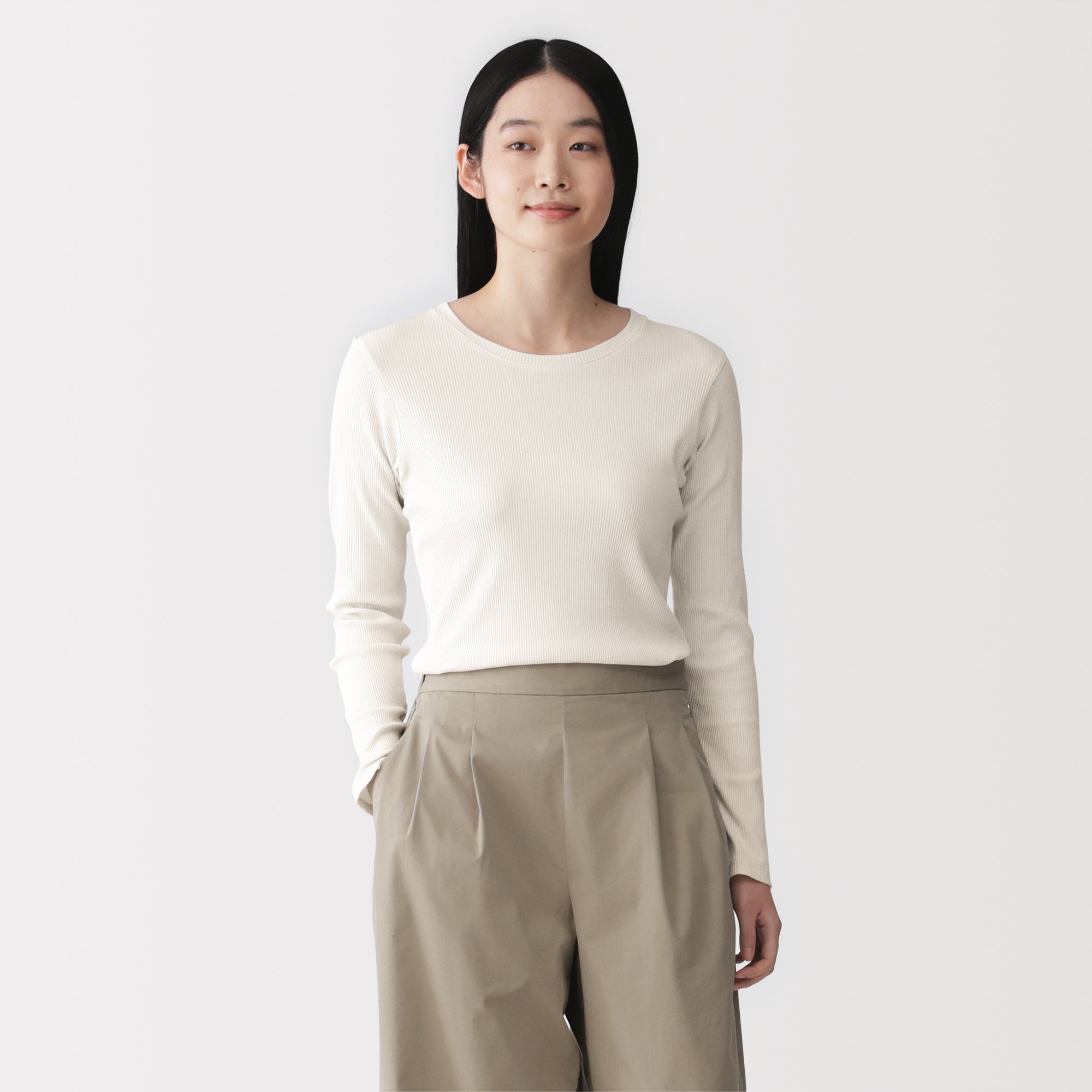 Lyocell Blend Rib T-Shirt
