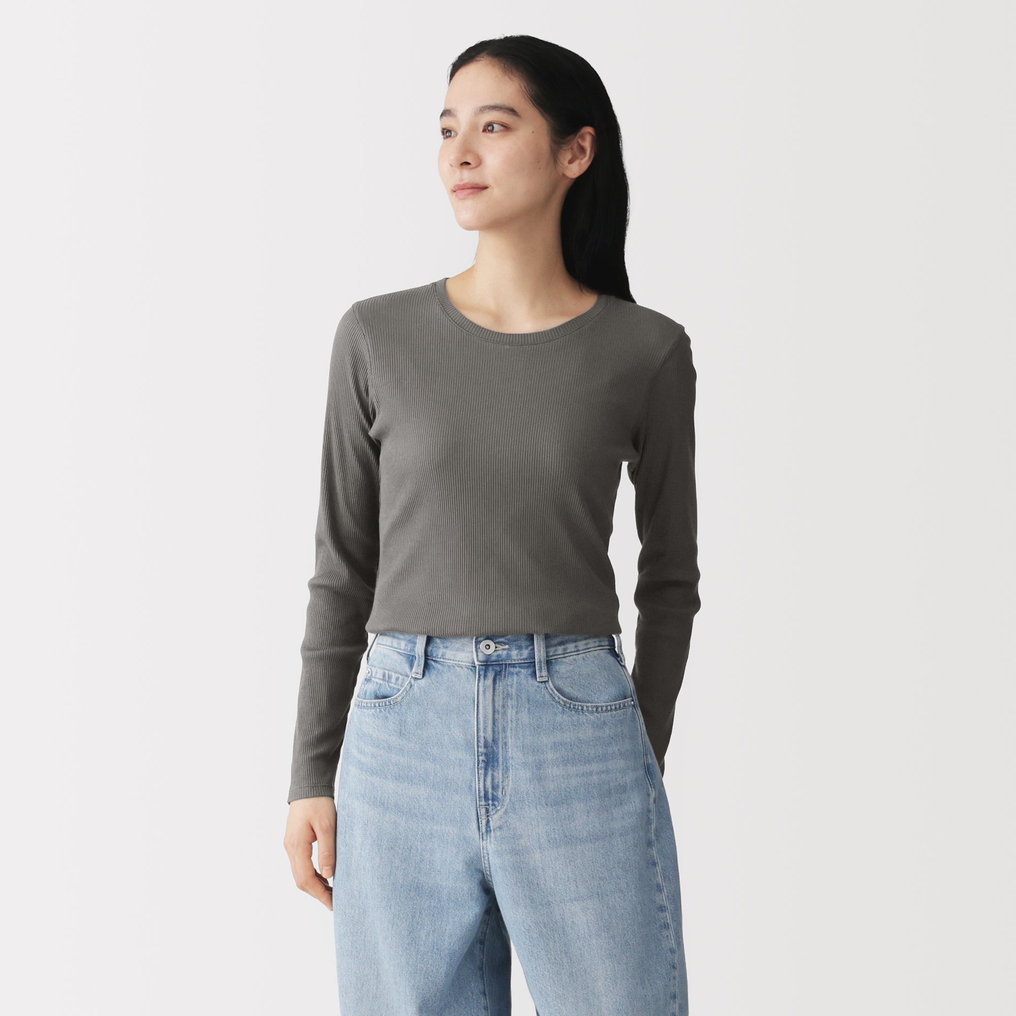 Lyocell Blend Rib T-Shirt