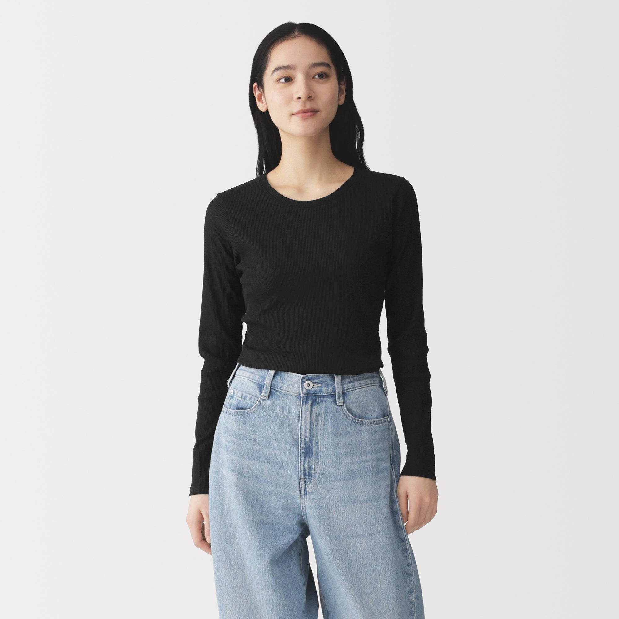 Lyocell Blend Rib T-Shirt