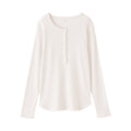 Lyocell Blend Rib Henley T-Shirt