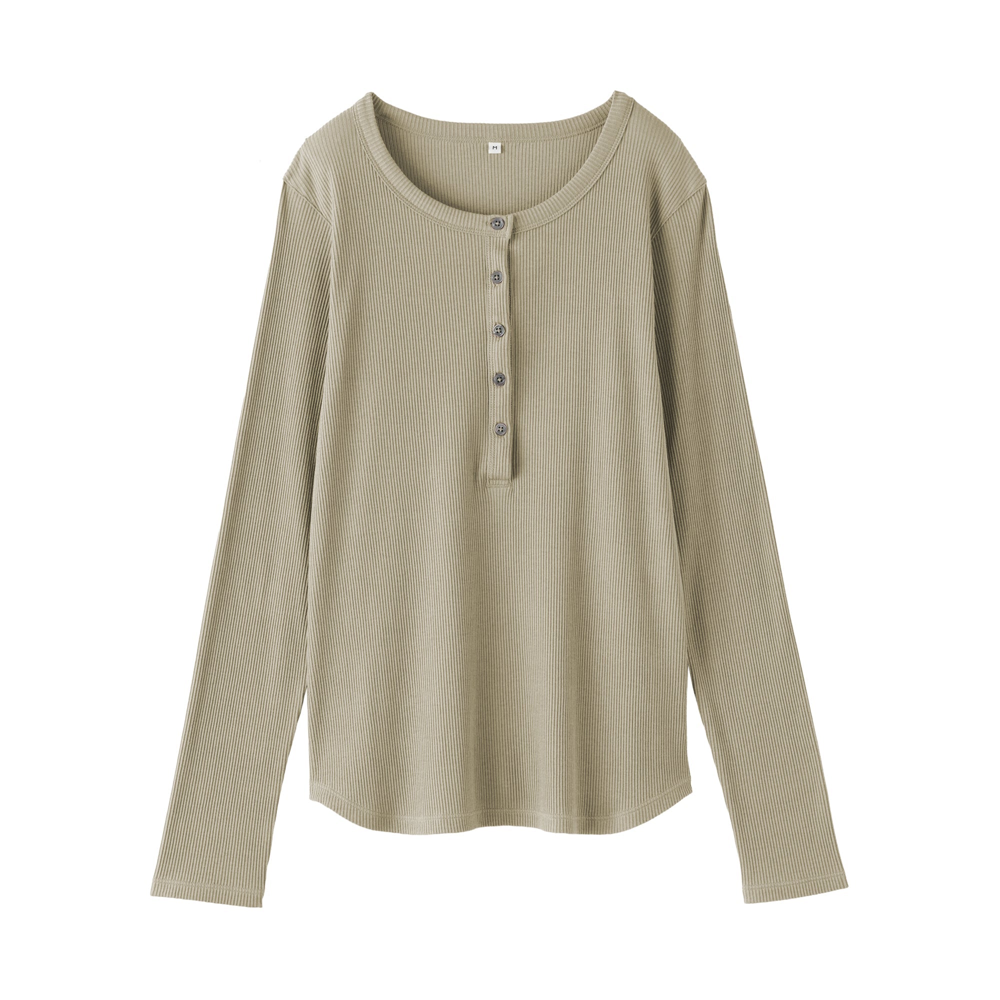 Lyocell Blend Rib Henley T-Shirt