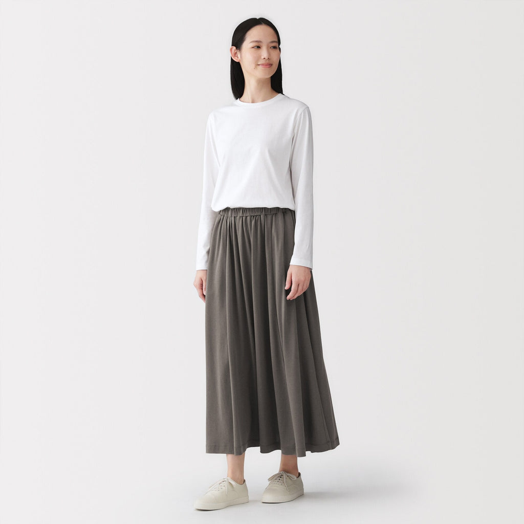 Lyocell Blend Jersey Gathered Skirt