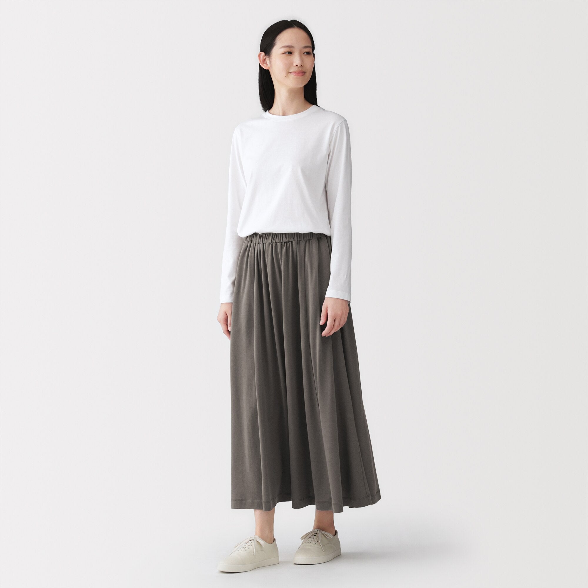 Lyocell Blend Jersey Gathered Skirt