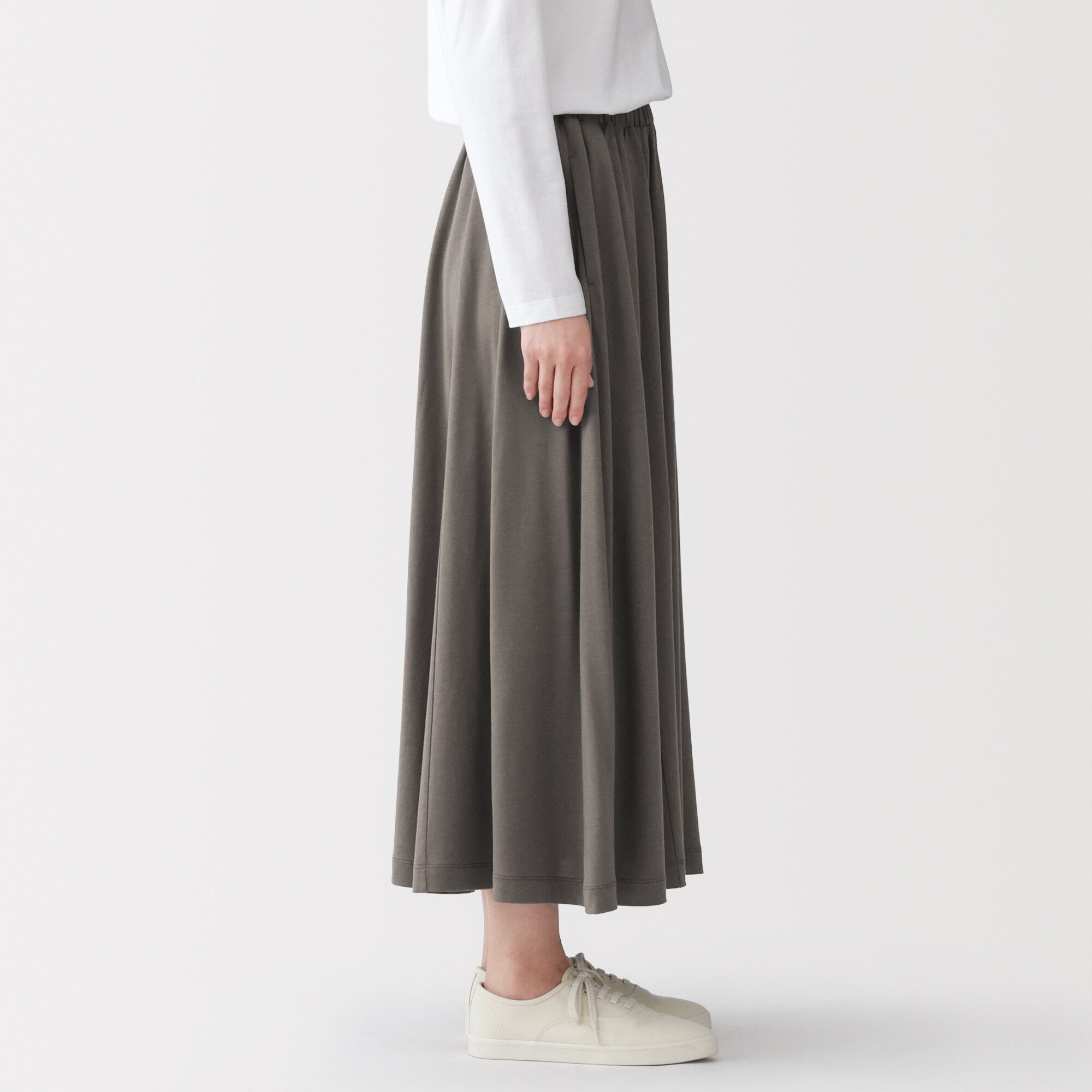 Lyocell Blend Jersey Gathered Skirt