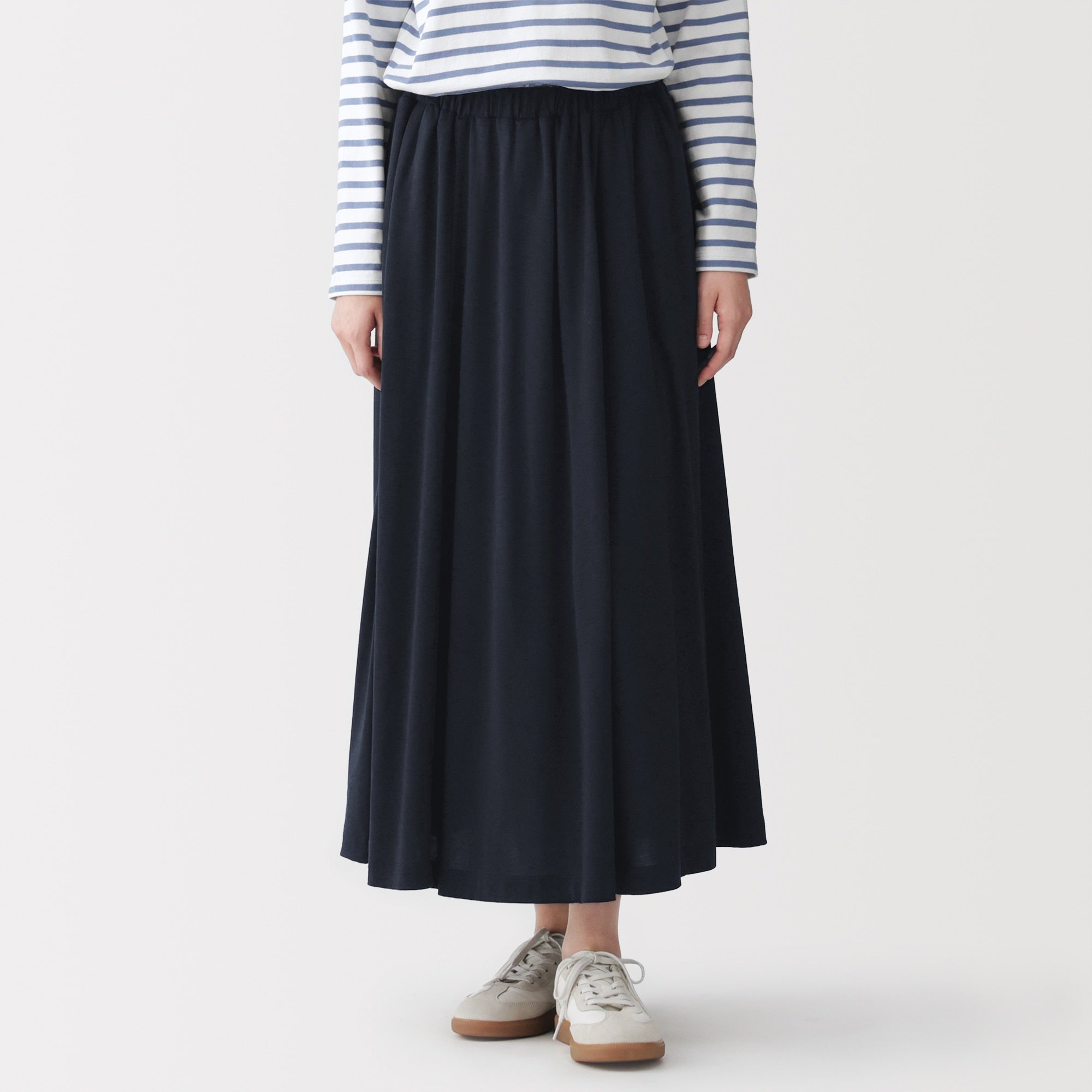 Lyocell Blend Jersey Gathered Skirt