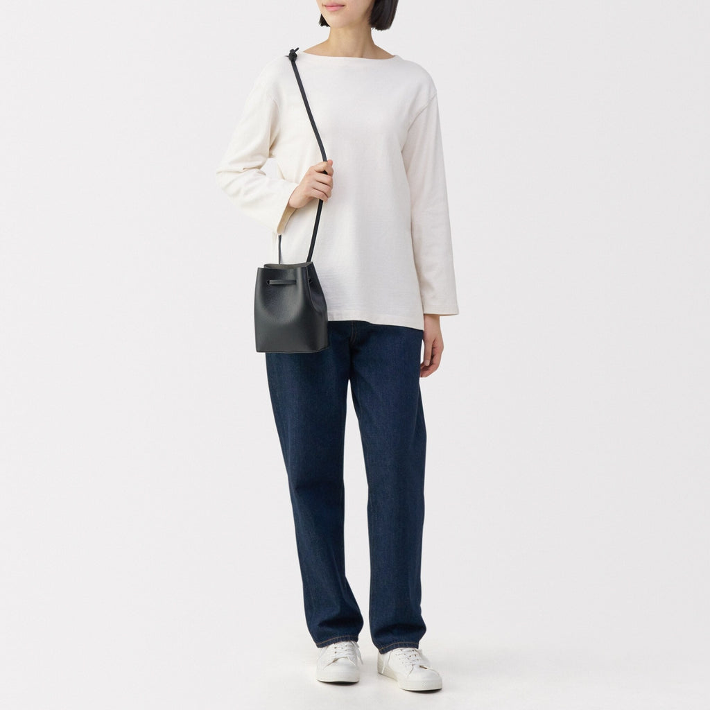Tanned Leather Drawstring Bag
