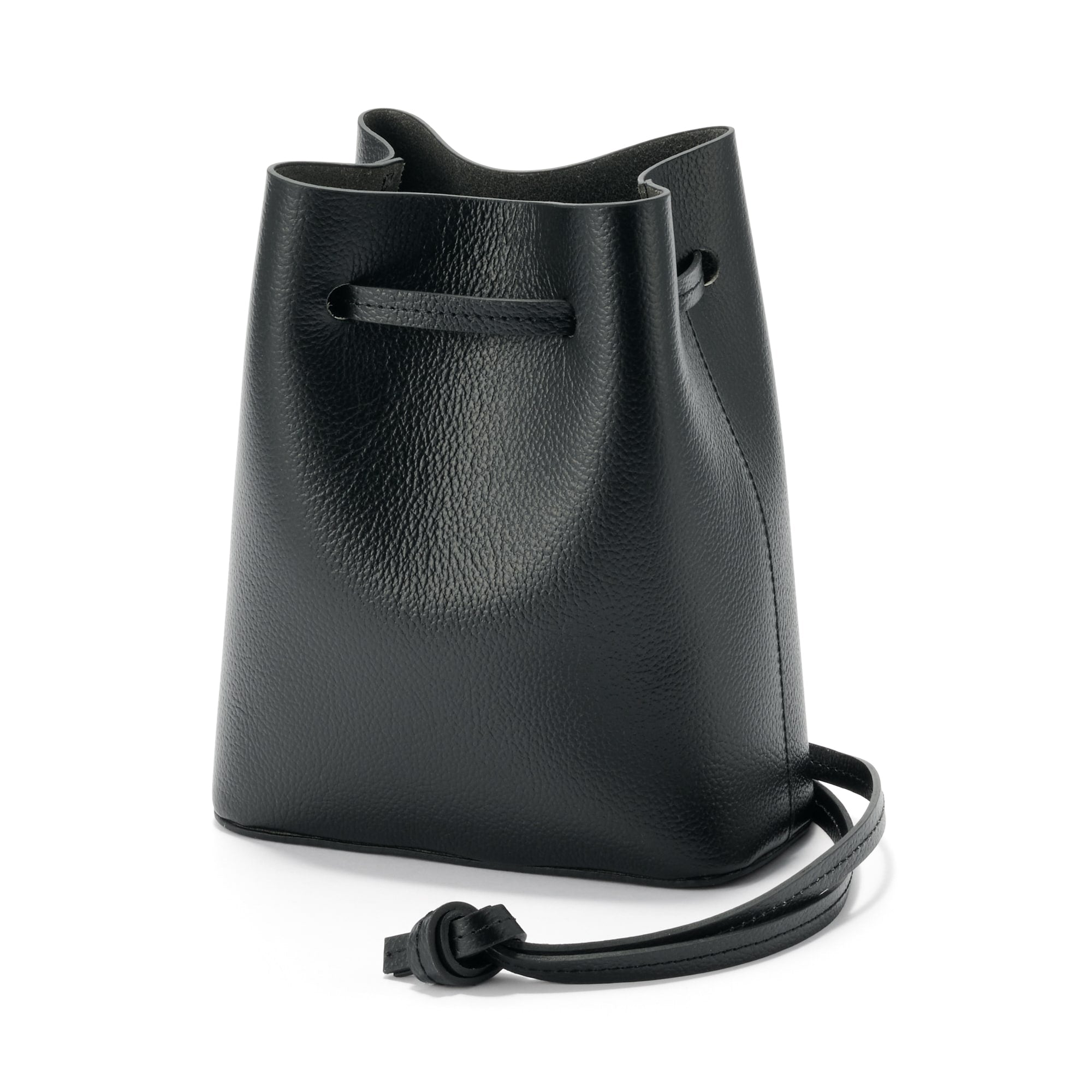 Tanned Leather Drawstring Bag