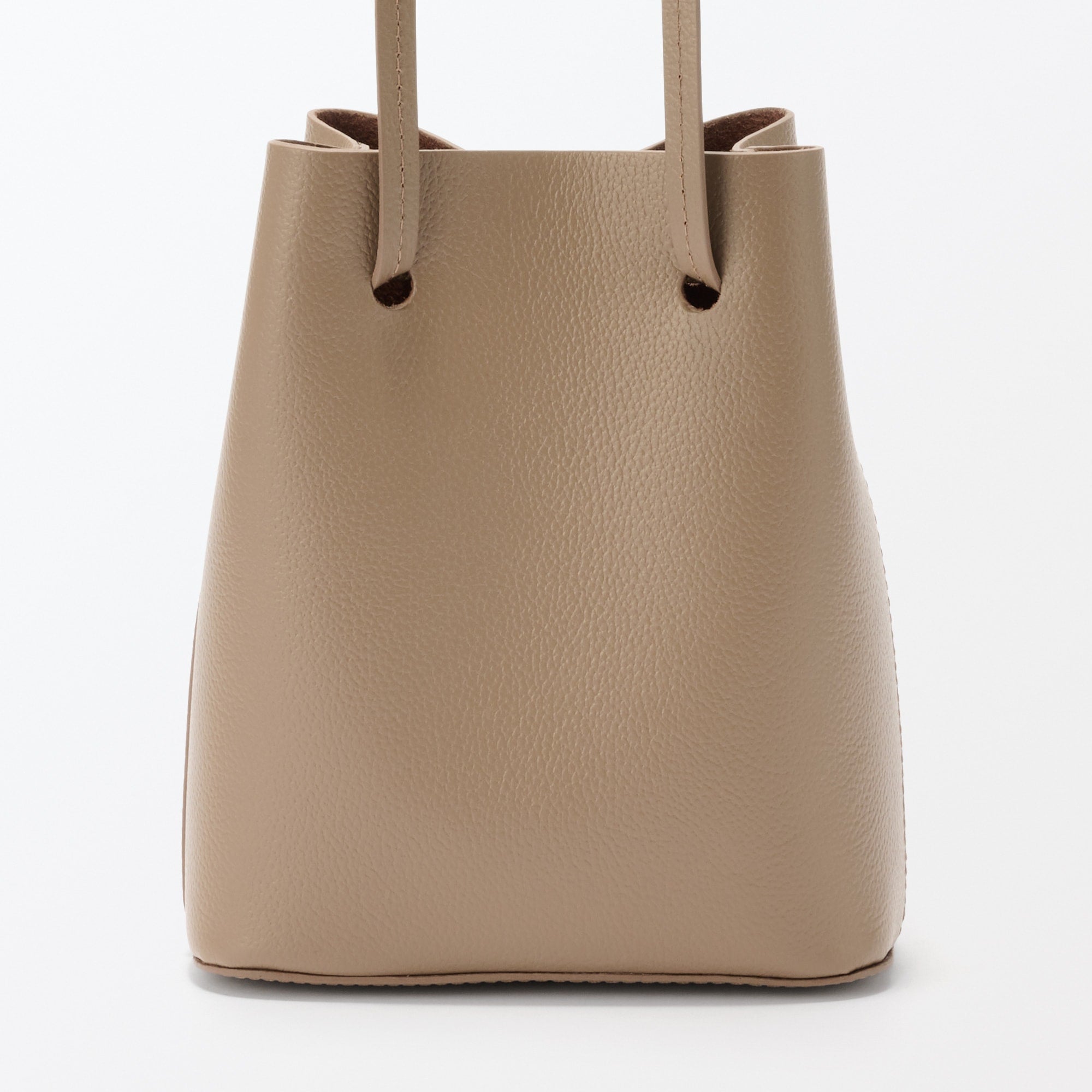 Tanned Leather Drawstring Bag