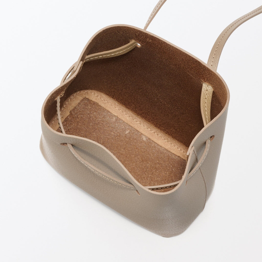 Tanned Leather Drawstring Bag