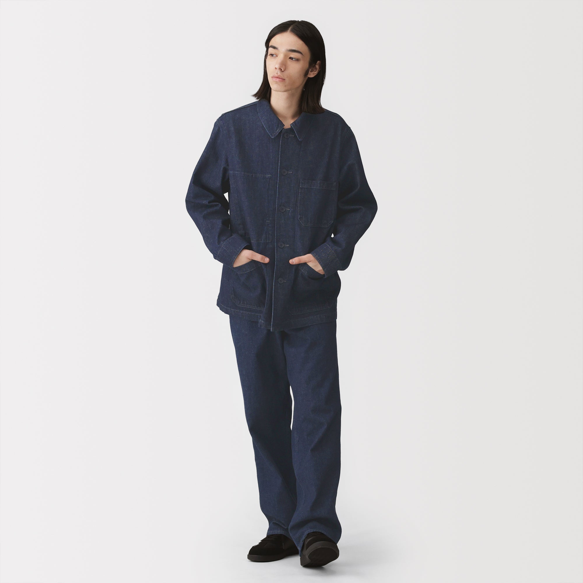 Kapok Blend Denim Coverall Jacket