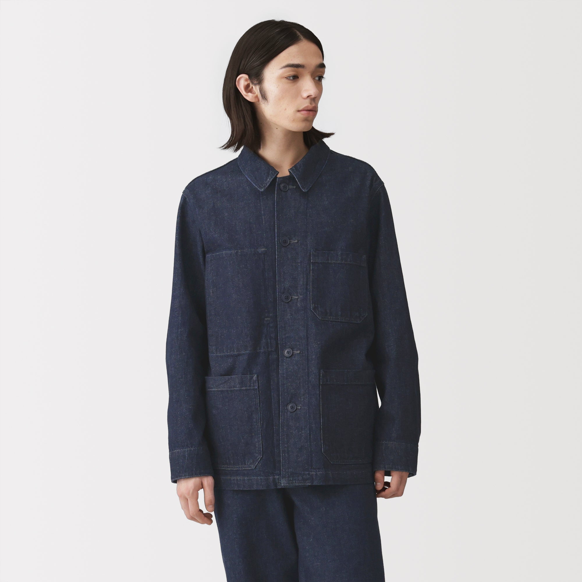 Kapok Blend Denim Coverall Jacket