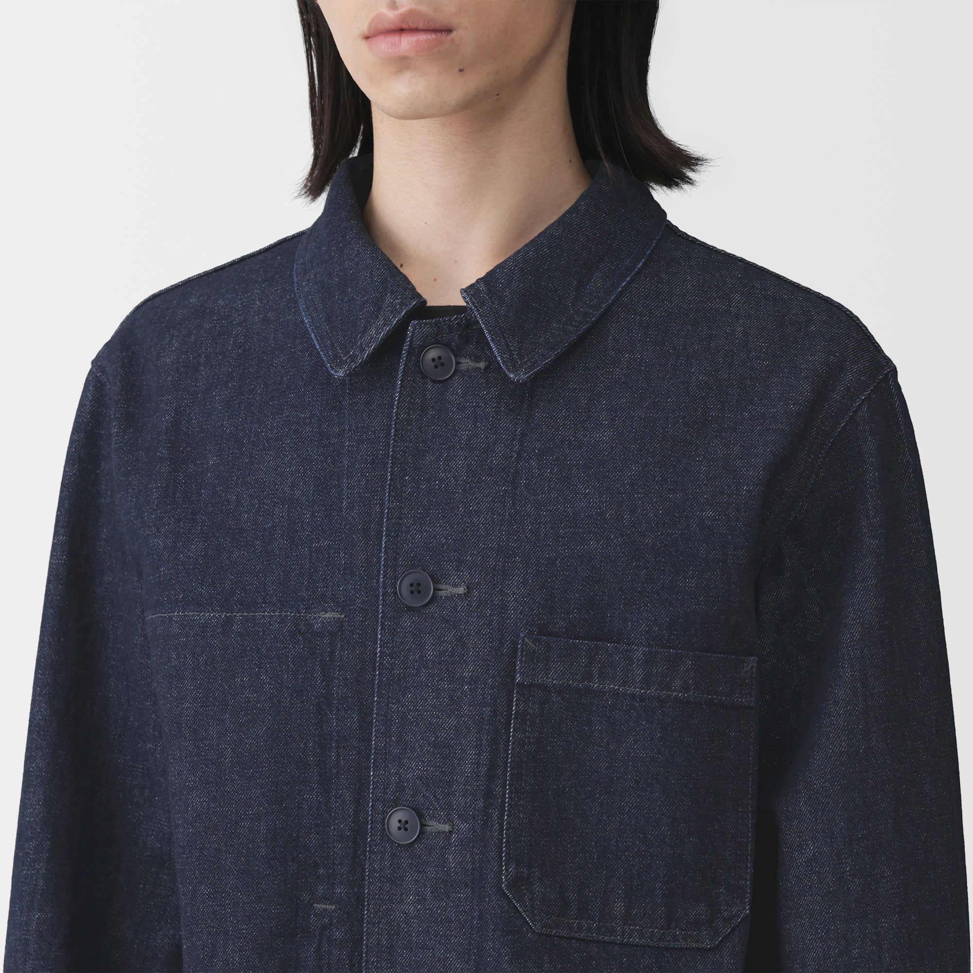 Kapok Blend Denim Coverall Jacket