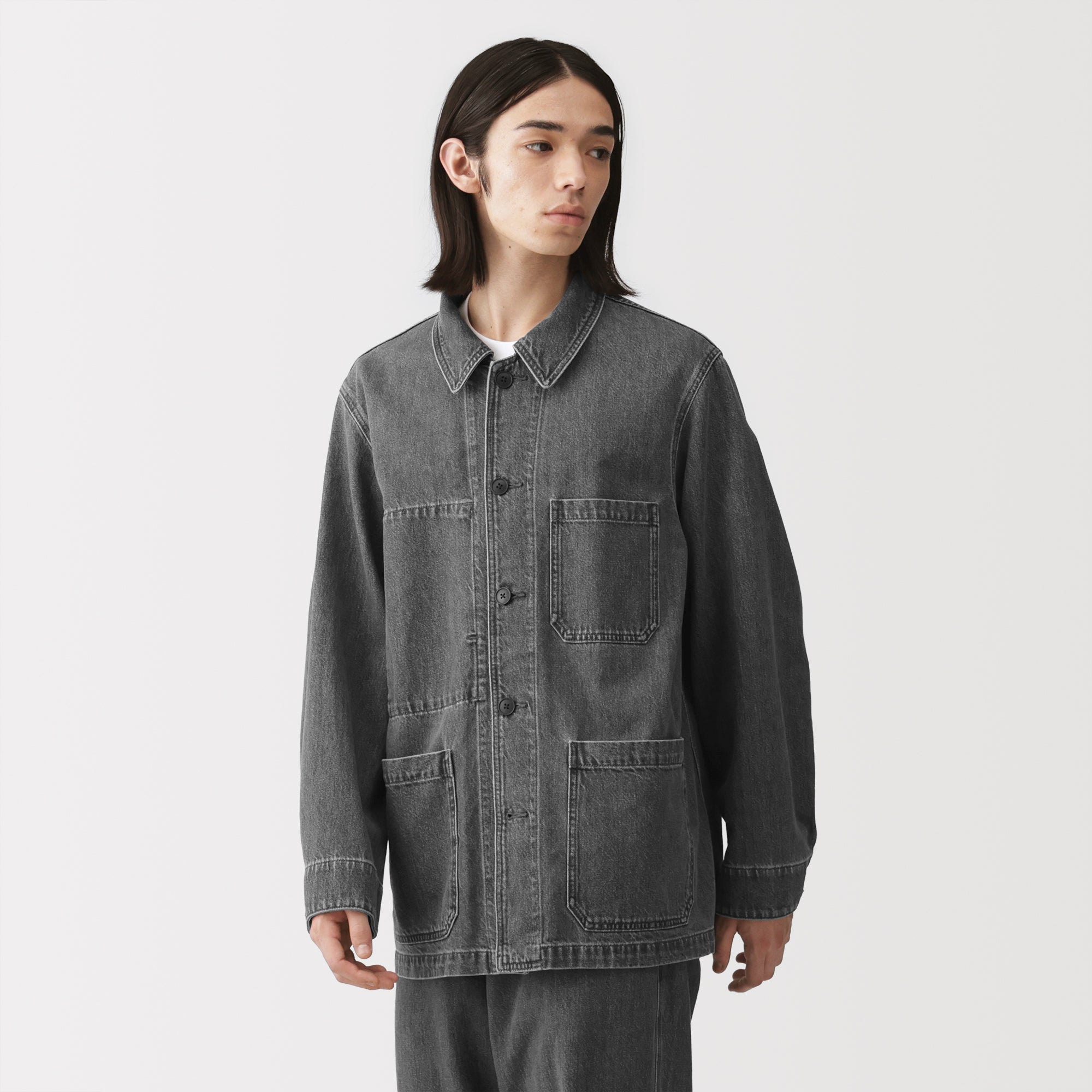 Kapok Blend Denim Coverall Jacket