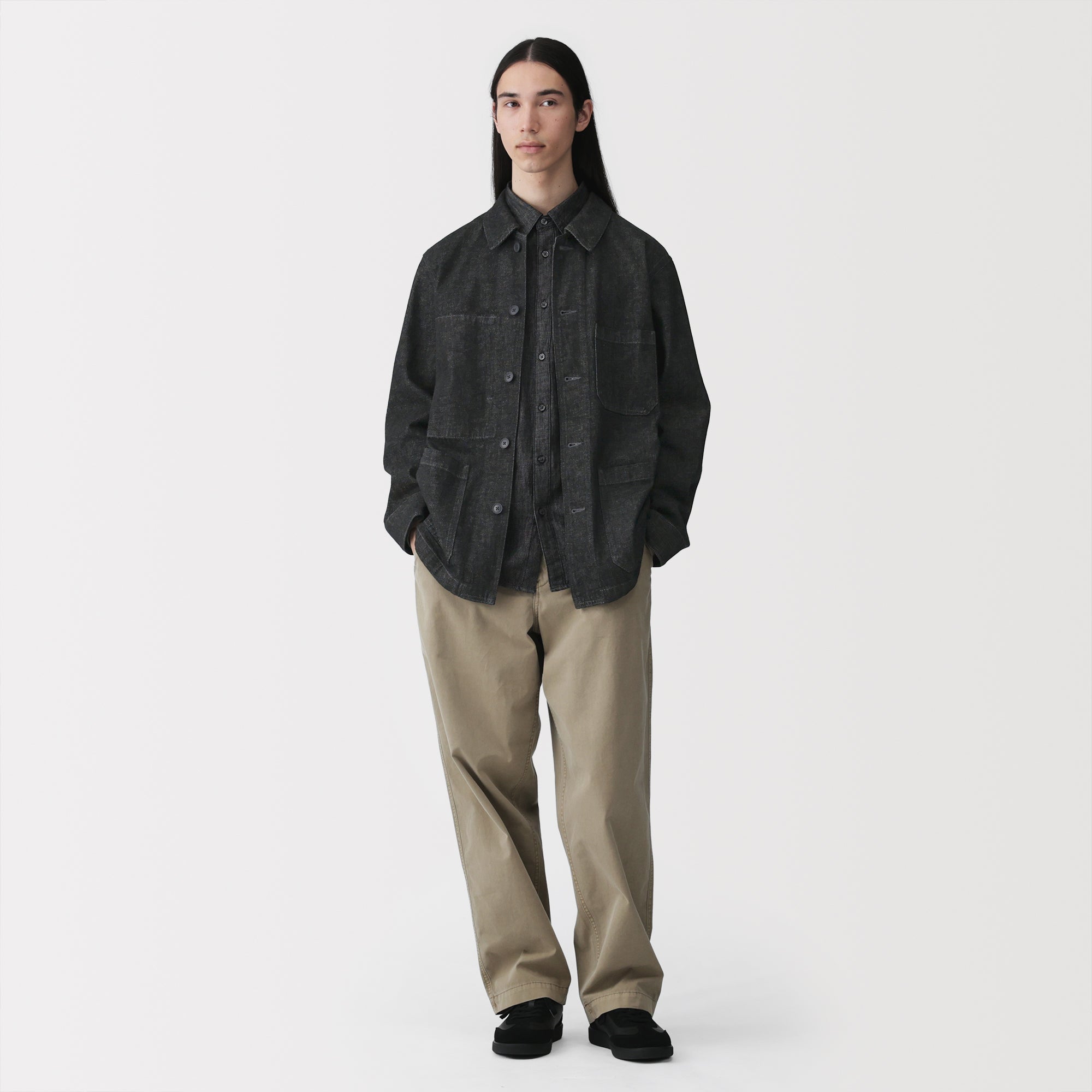 Kapok Blend Denim Coverall Jacket