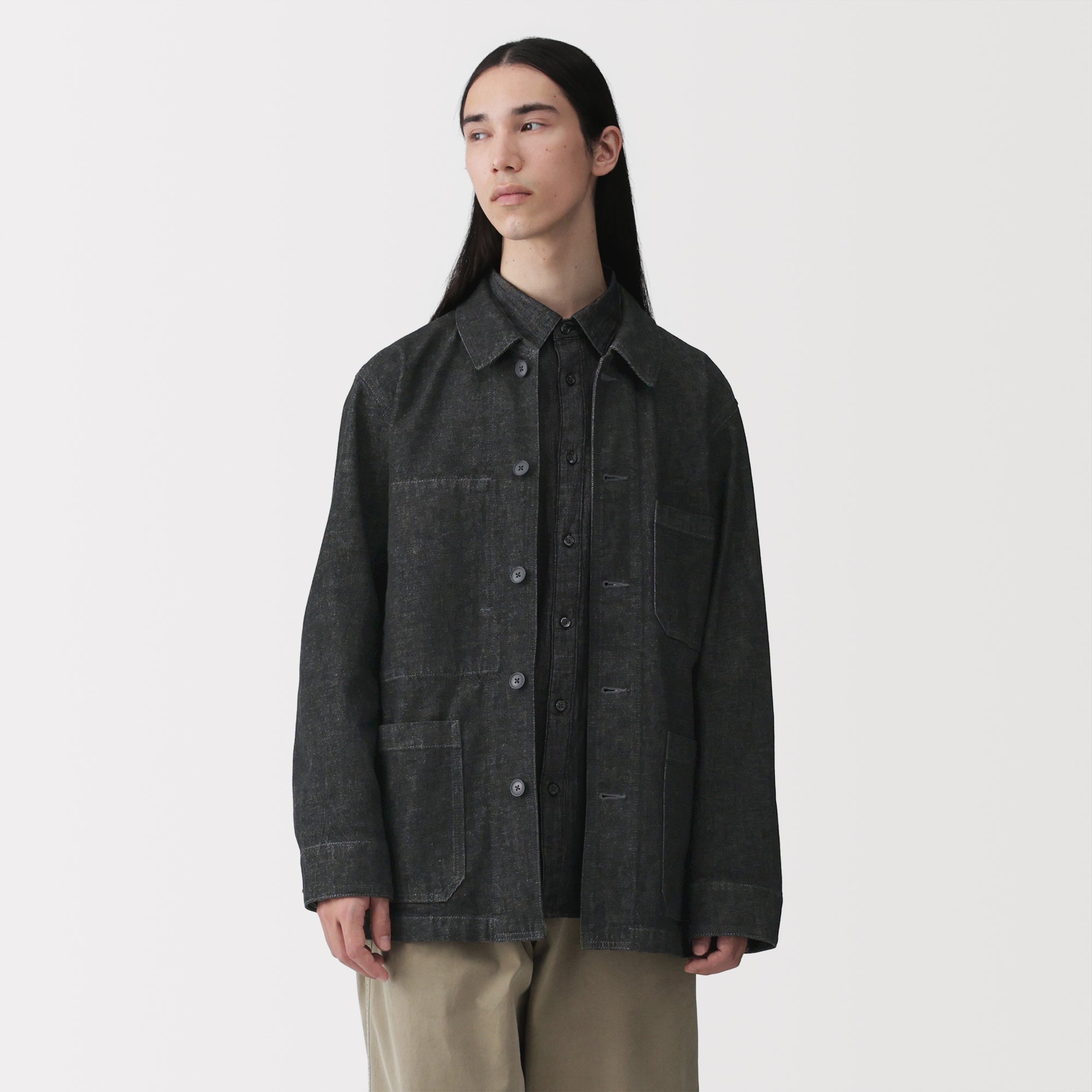 Kapok Blend Denim Coverall Jacket
