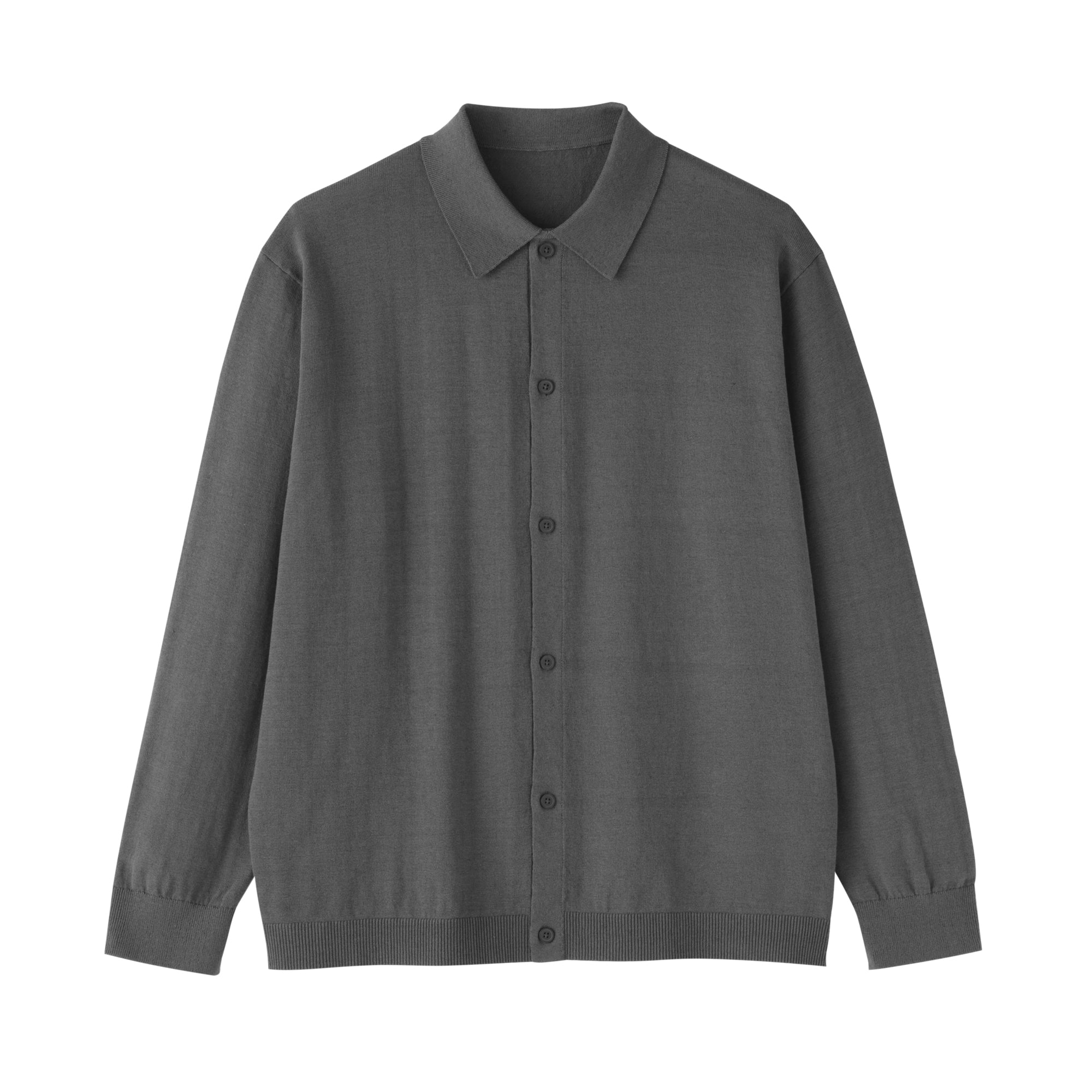 Hemp Blend Knit Shirt Cardigan