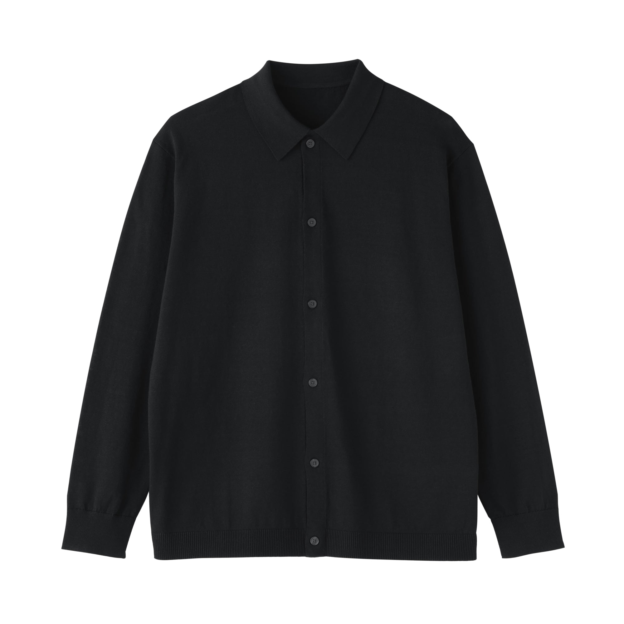 Hemp Blend Knit Shirt Cardigan