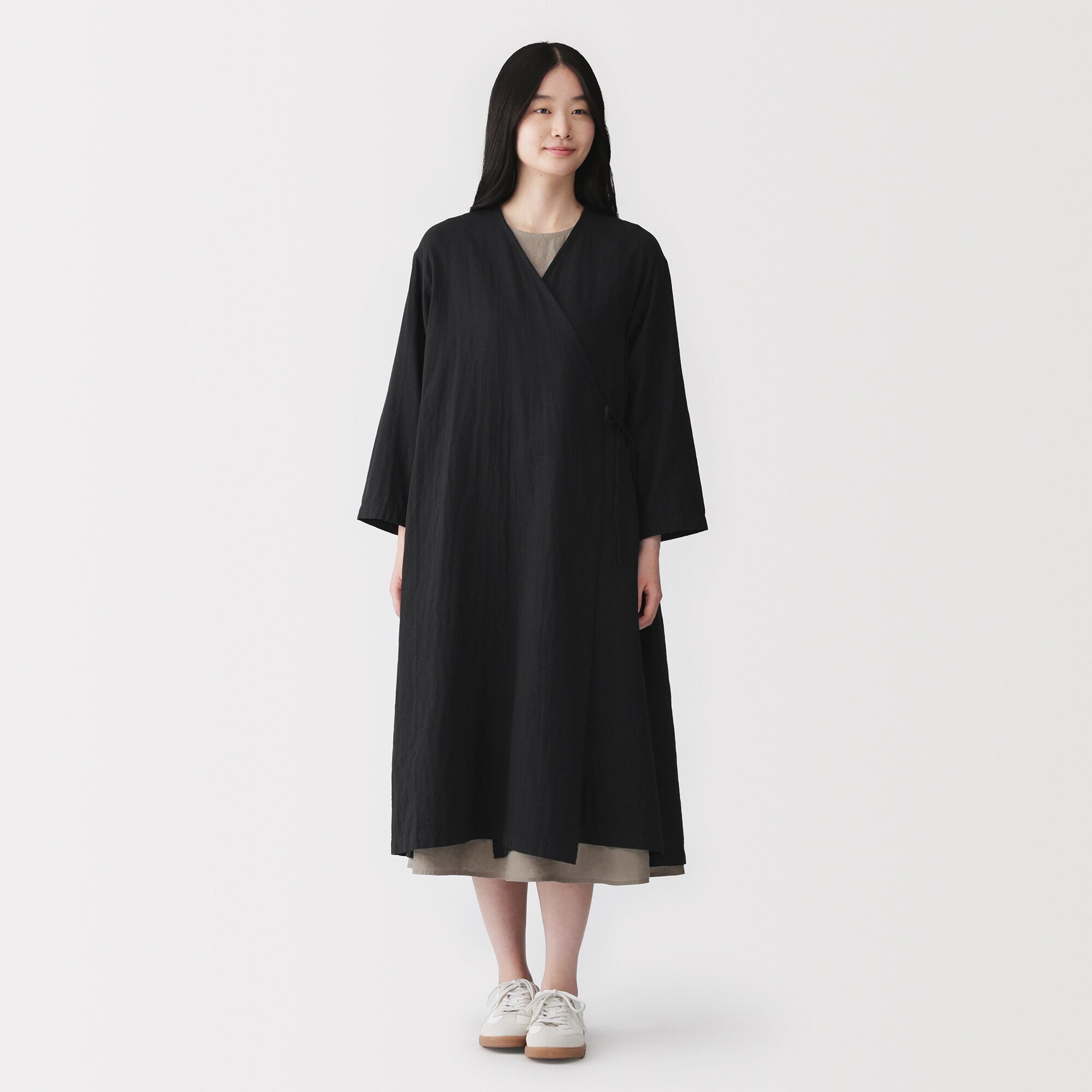 Kapok Blend Double Gauze Wrap Dress