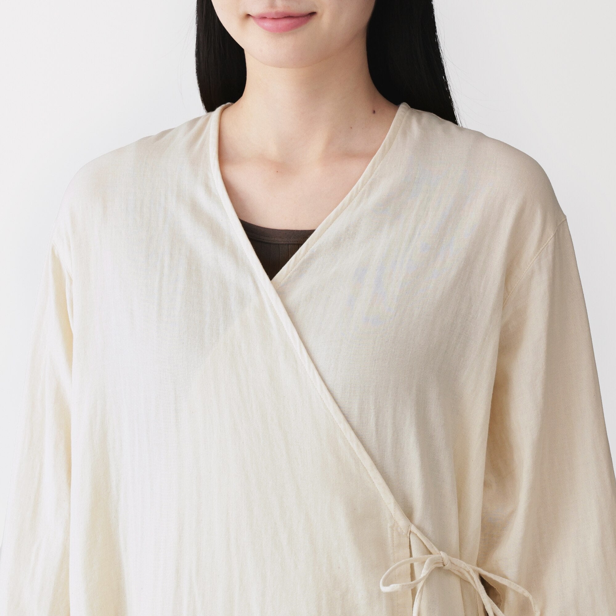 Kapok Blend Double Gauze Wrap Dress