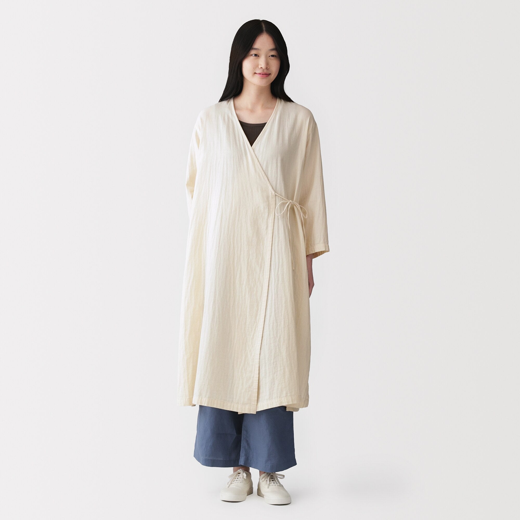 Kapok Blend Double Gauze Wrap Dress